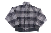90's Woolrich Grey & Black Bomber Jacket - Jacket - Thrifted Threads