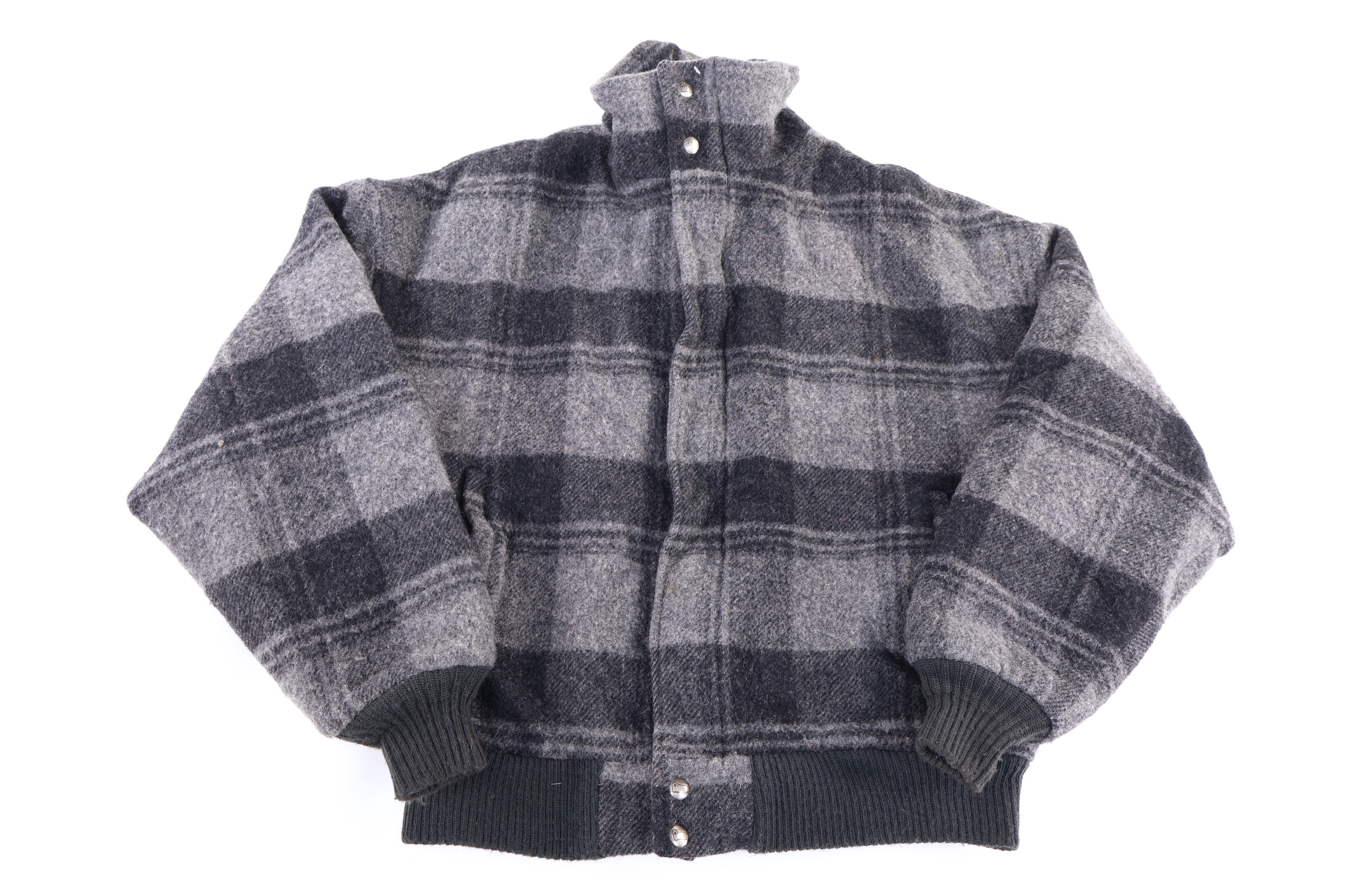 90's Woolrich Grey & Black Bomber Jacket - Jacket - Thrifted Threads
