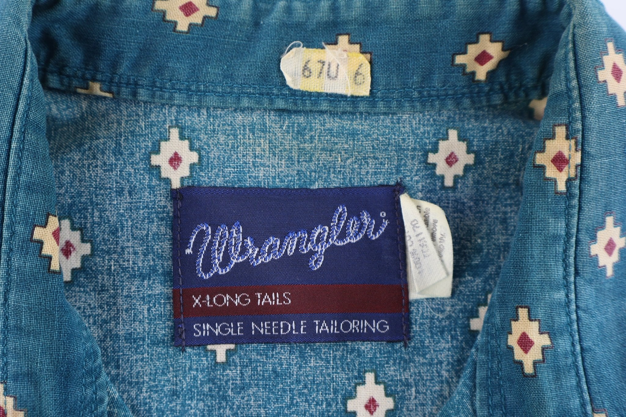 90's Wrangler Western Pattern LS Button Down - Button Ups/Downs - Thrifted Threads