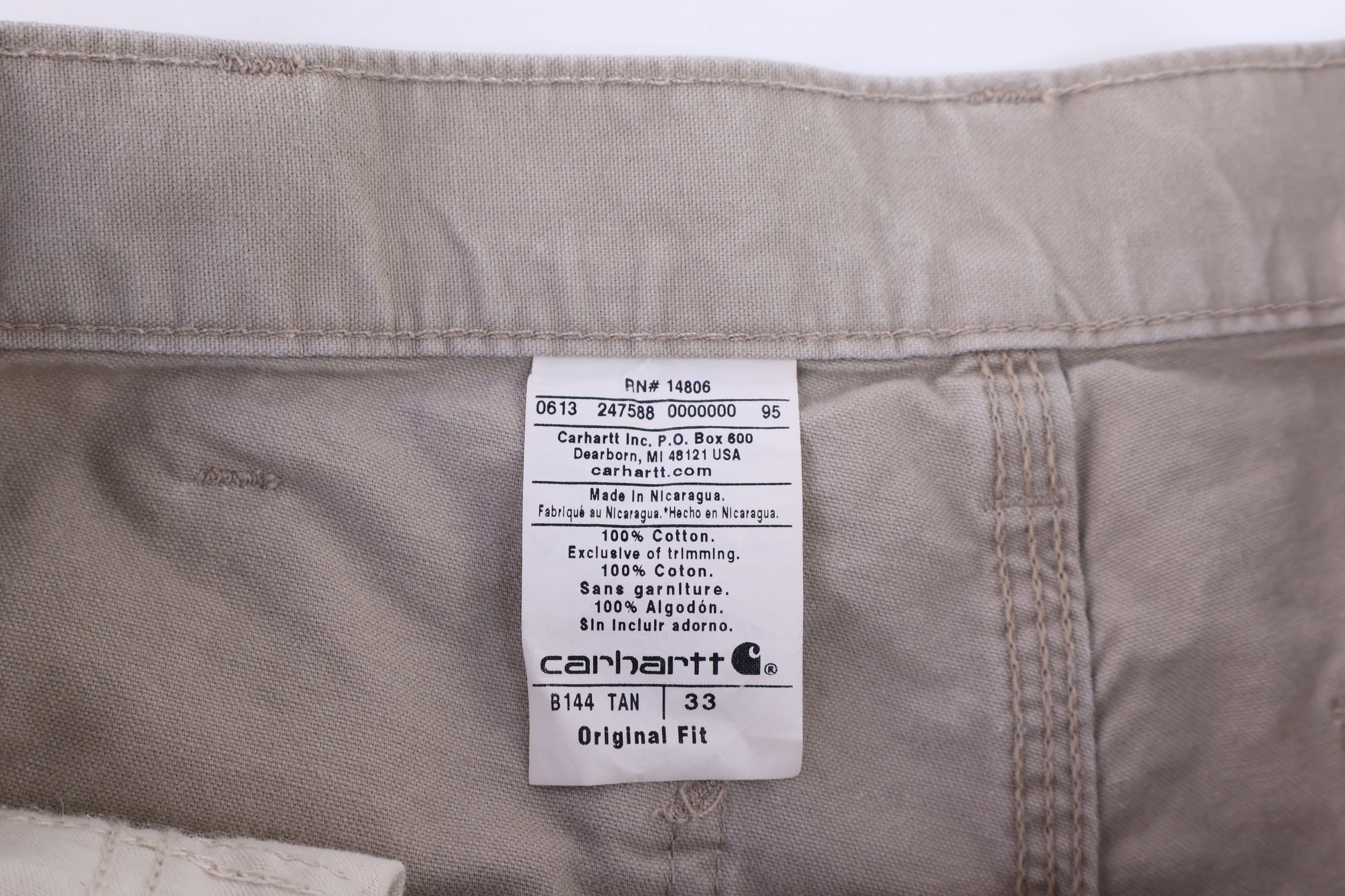 Carhartt Logo Patch Tan Shorts
