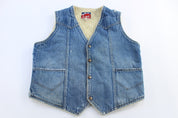 80's Big Smith Denim Sherpa Lined Vest