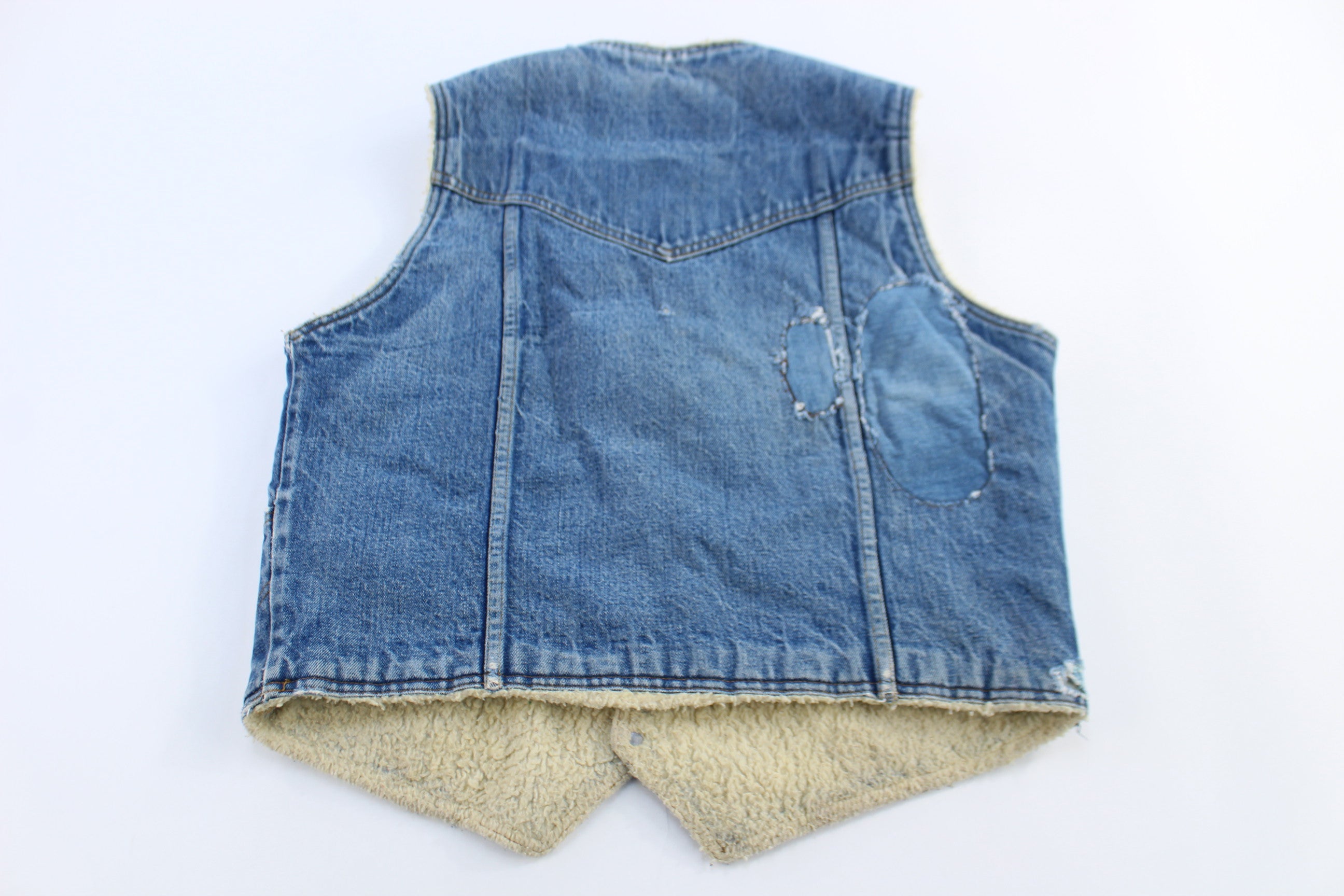 80's Big Smith Denim Sherpa Lined Vest