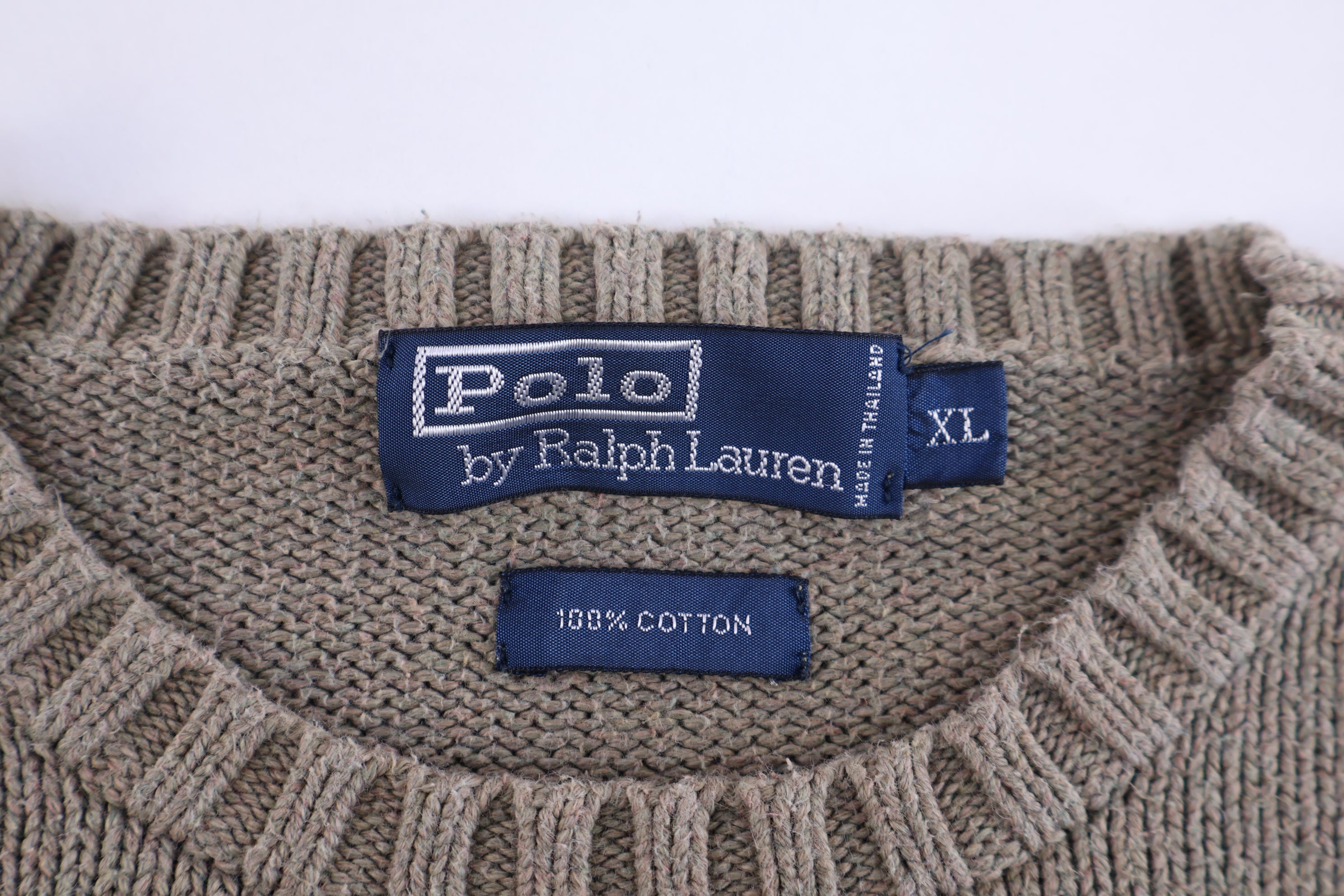 Polo by Ralph Lauren Embroidered Logo Brown Knit Sweater
