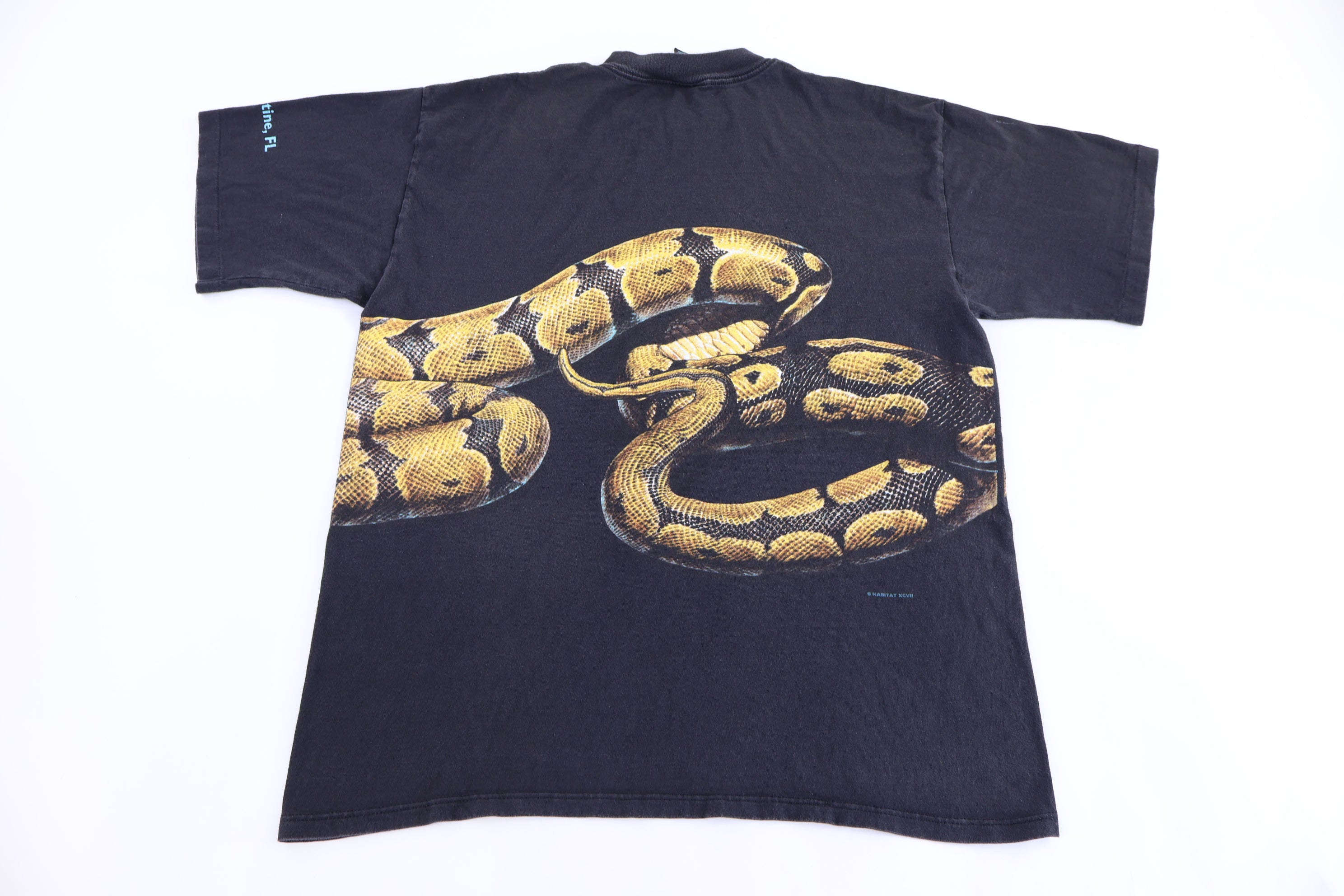 90's Florida Python Snake All Over Graphic T-shirt