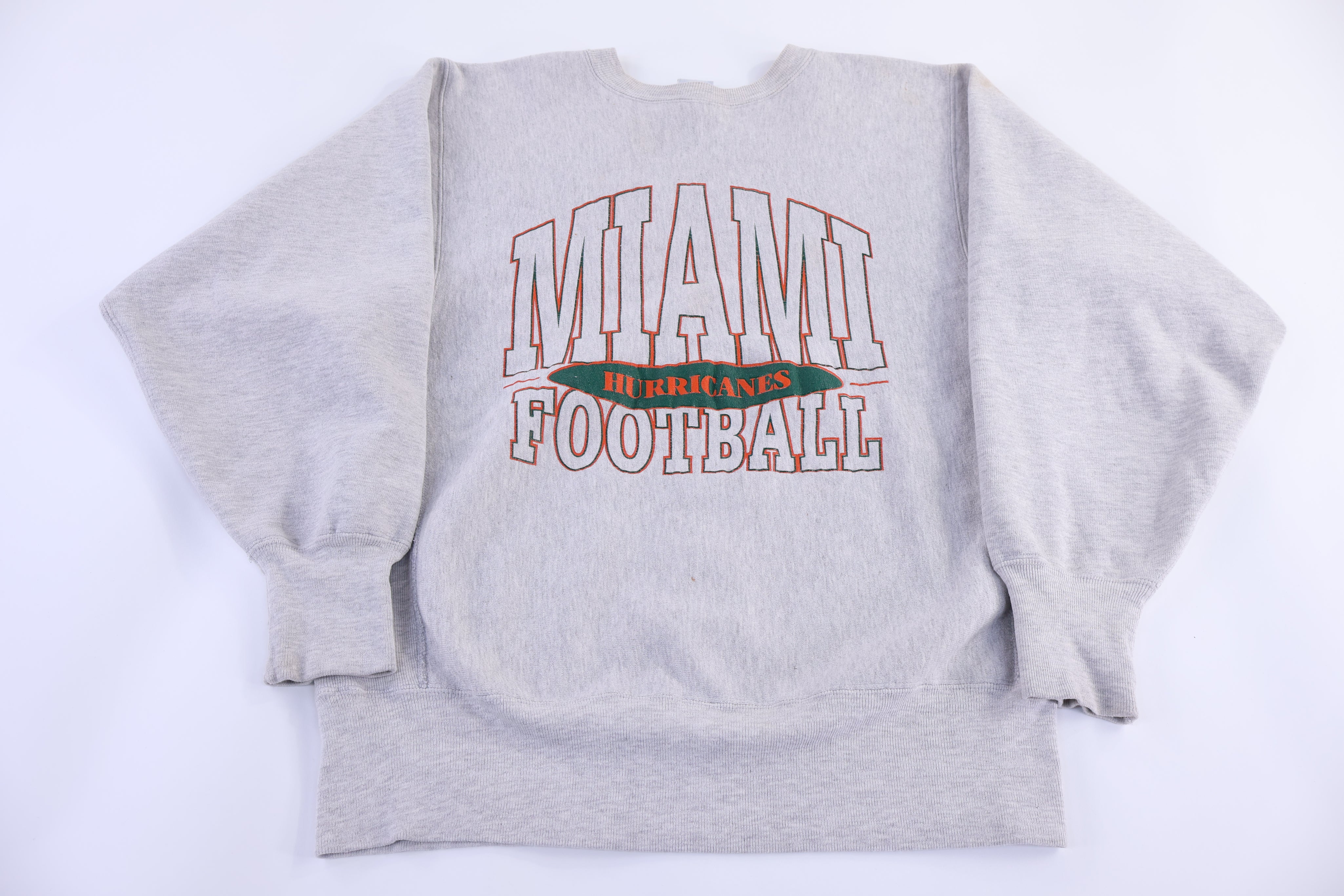 90's University of Miami Football Reverse Weave Sweatshirt