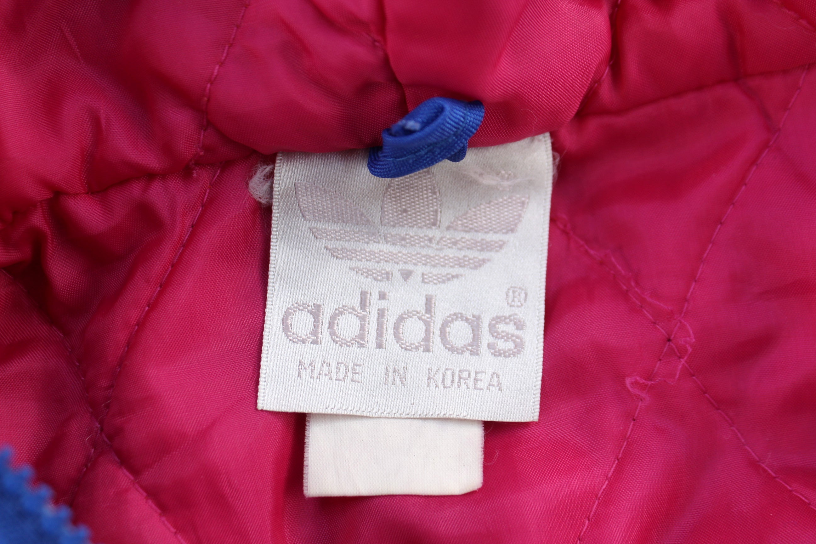 90's Adidas Pink & Blue full Zip Hooded Jacket