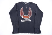 80's Harley Davidson Motorcycles Thermal LS Henley T-shirt