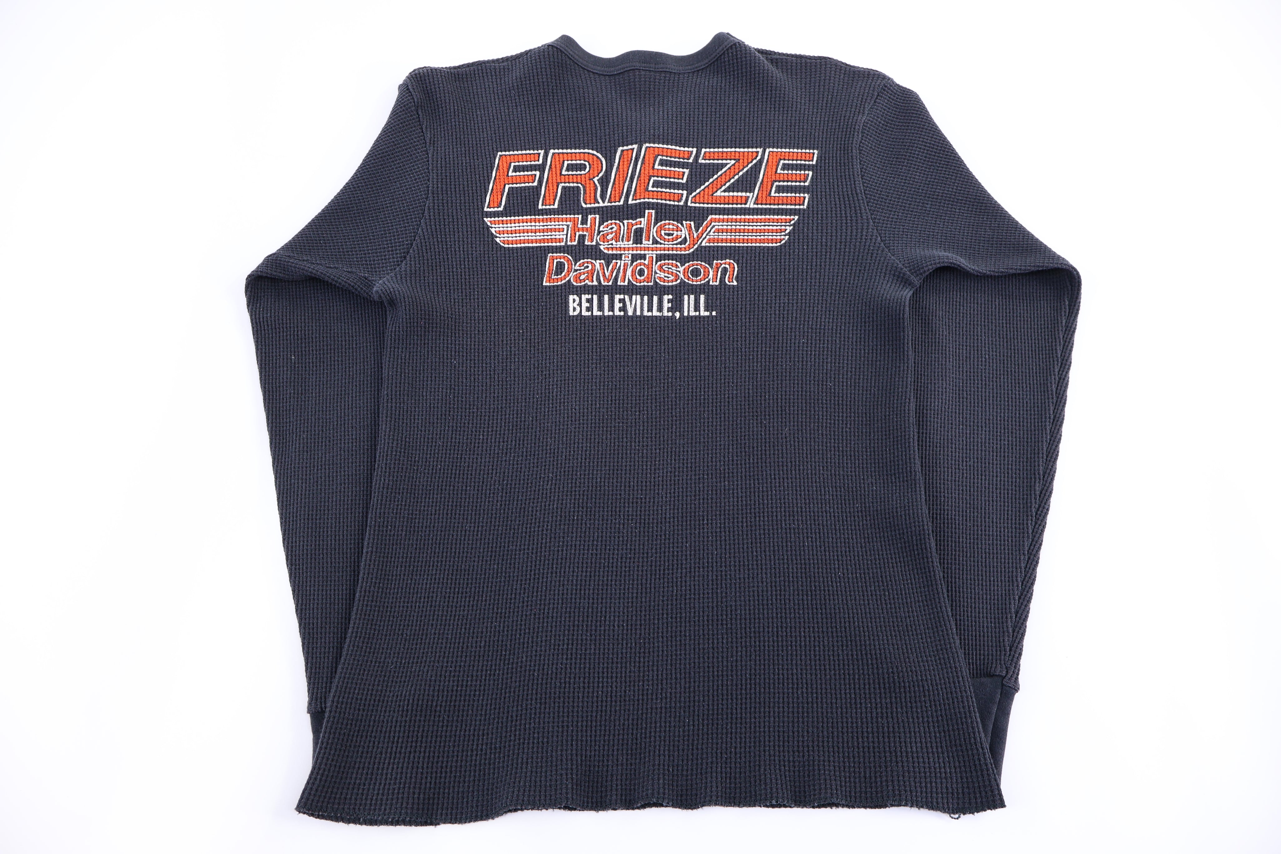80's Harley Davidson Motorcycles Thermal LS Henley T-shirt