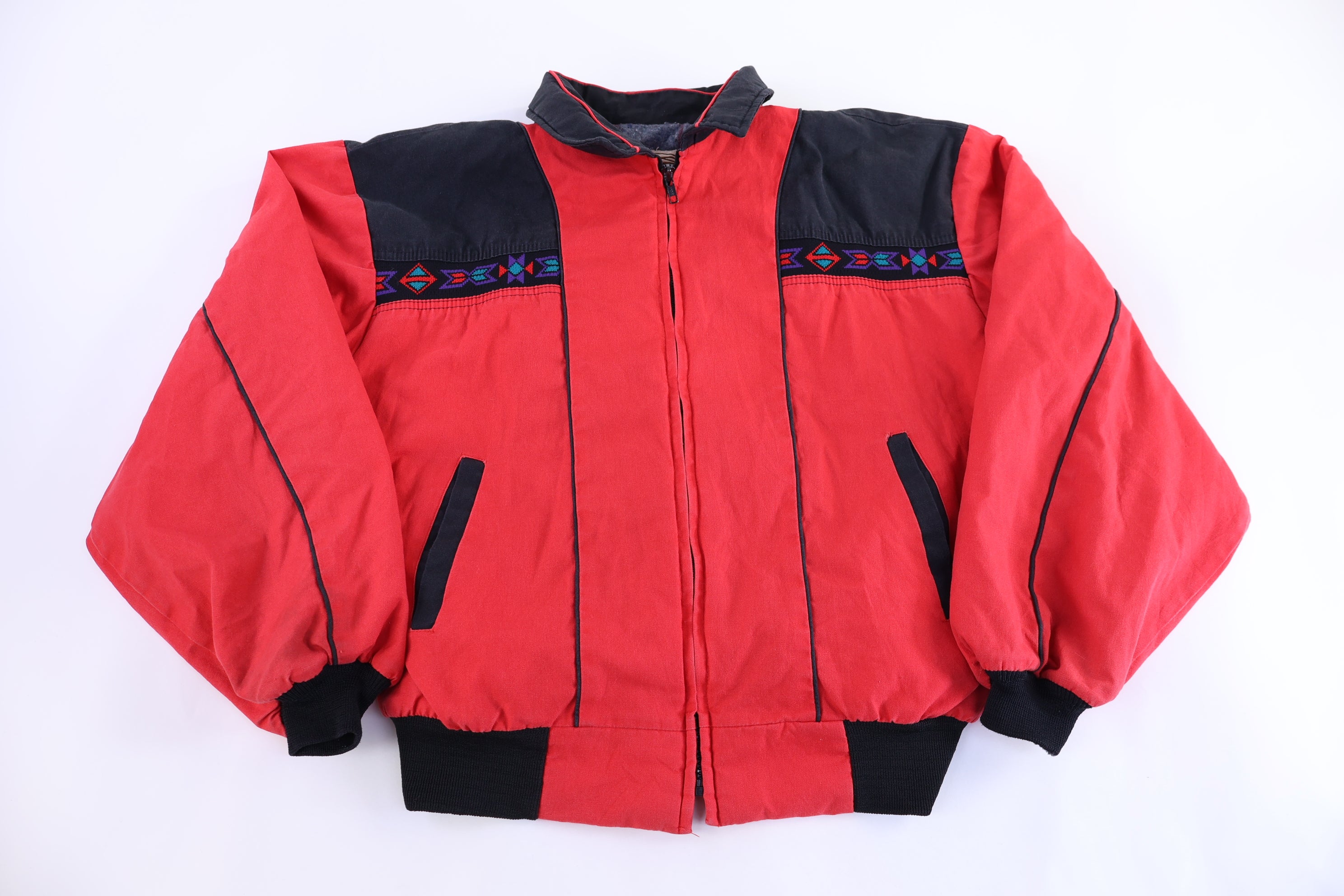 90's Western Frontier Southwestern Pattern Full Zip Jacket
