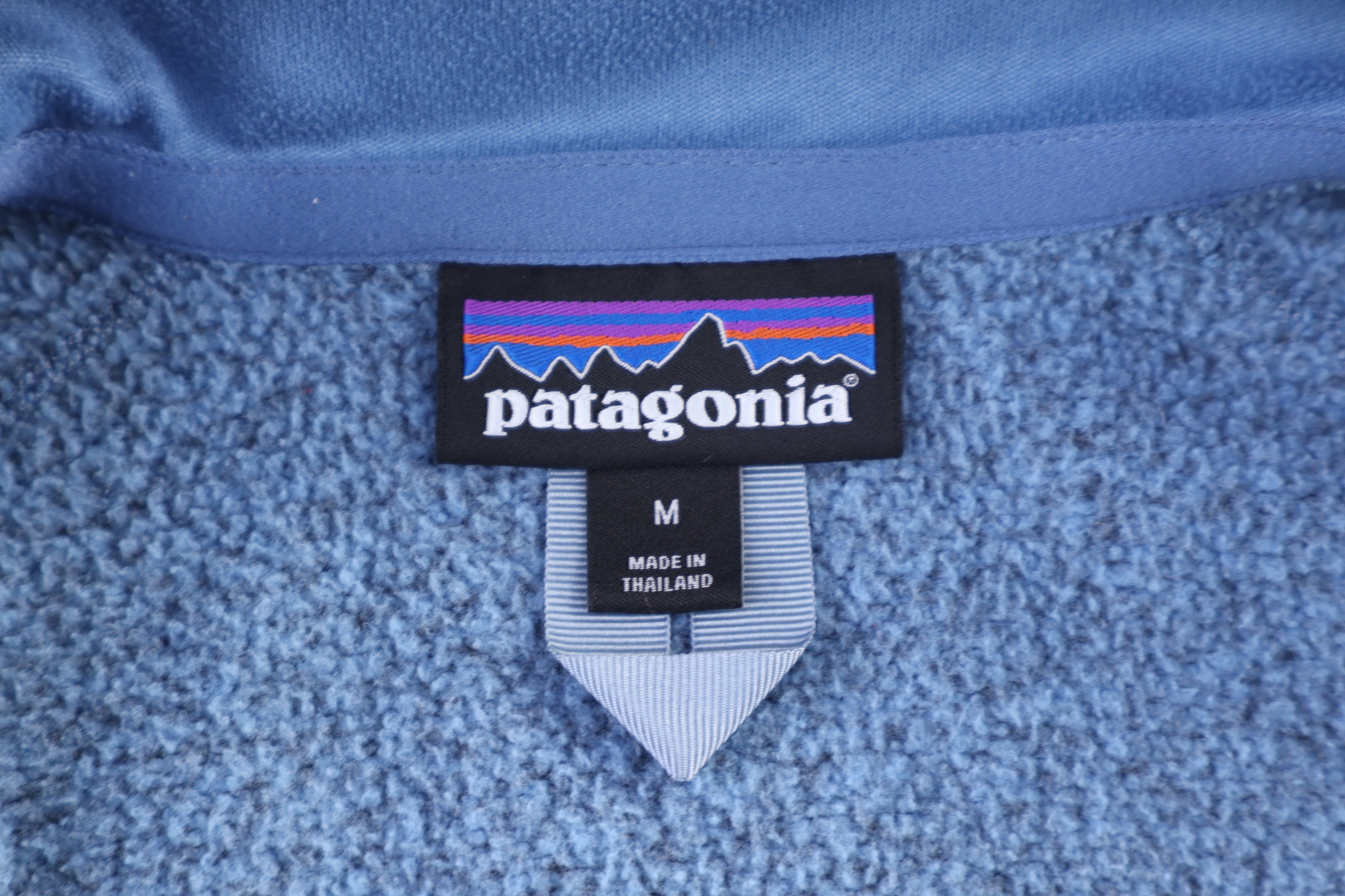 Patagonia Logo Patch Blue Full Zip Sweater