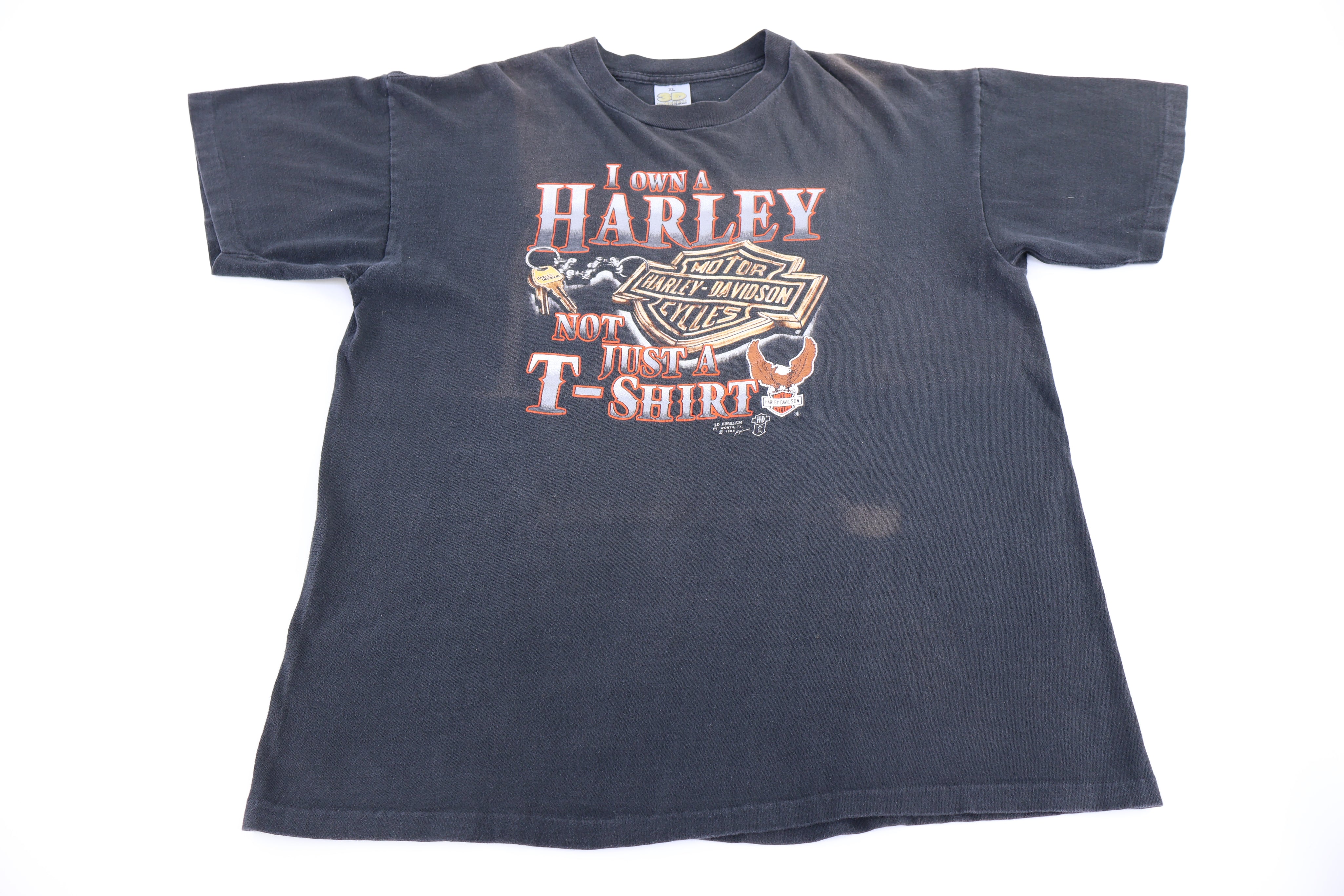 90's Harley Davidson Motorcycles 3D Emblem T-shirt