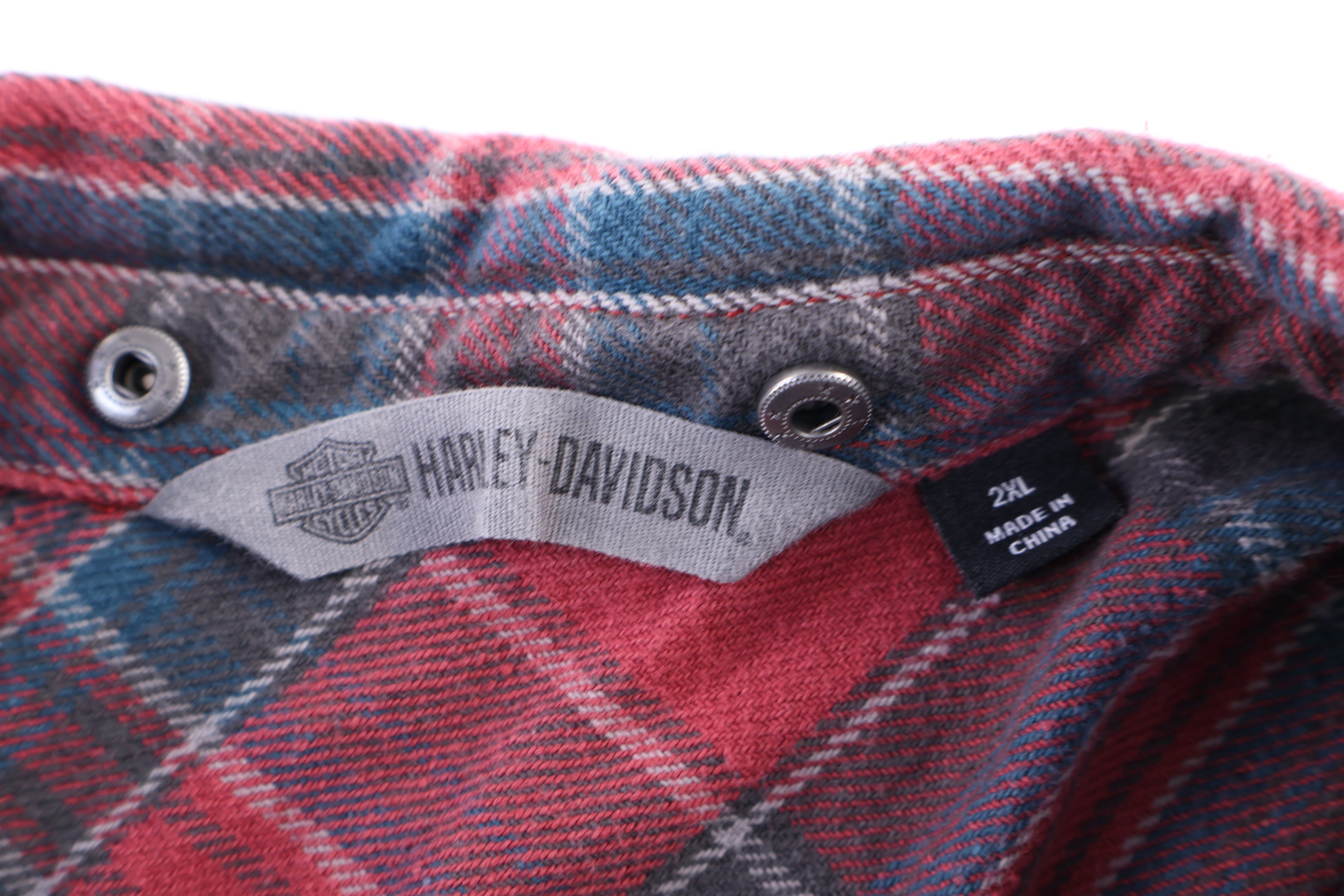 Harley Davidson Motorcycles Plaid LS Button Down
