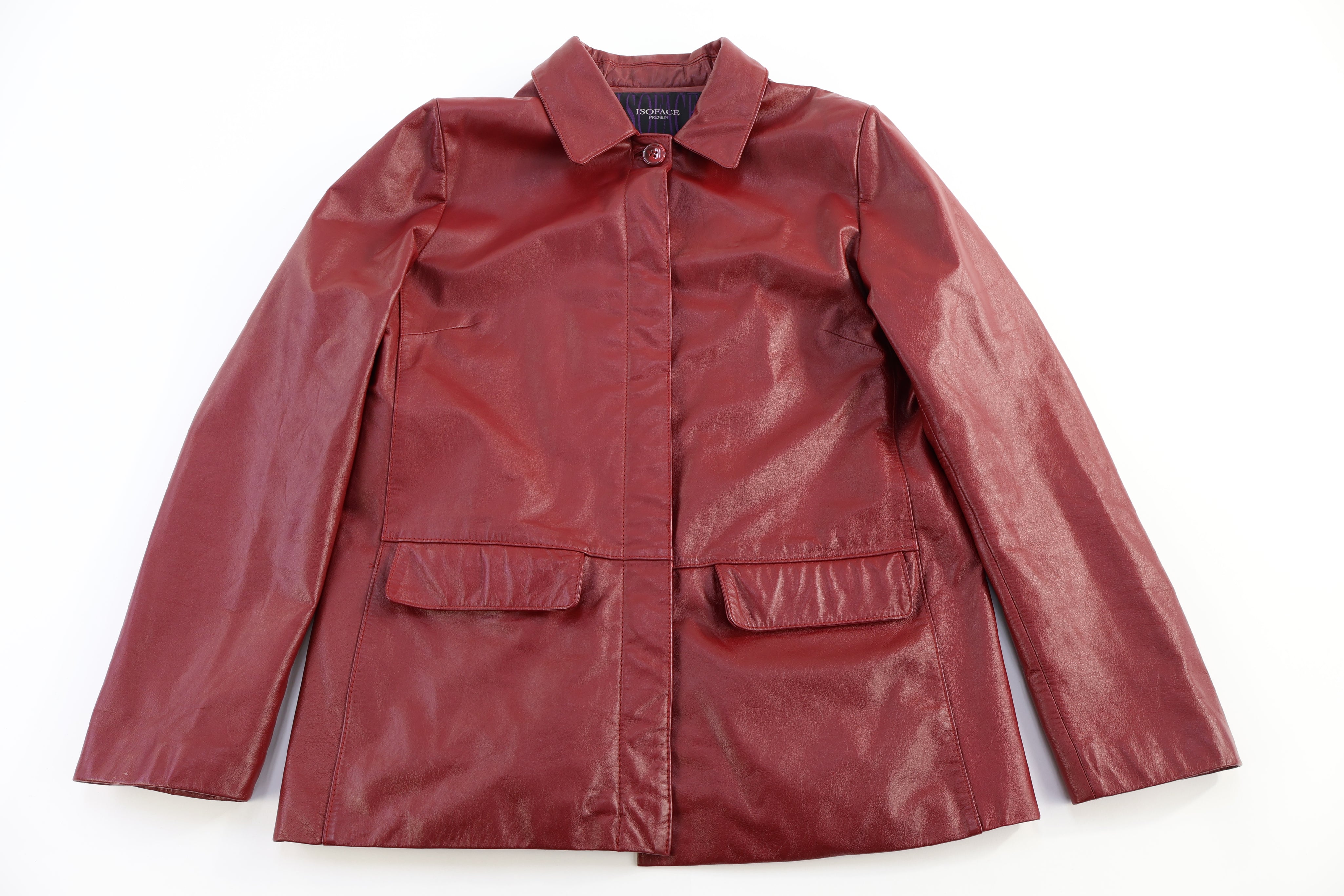 Women's Vintage Isoface Red Leather Jacket