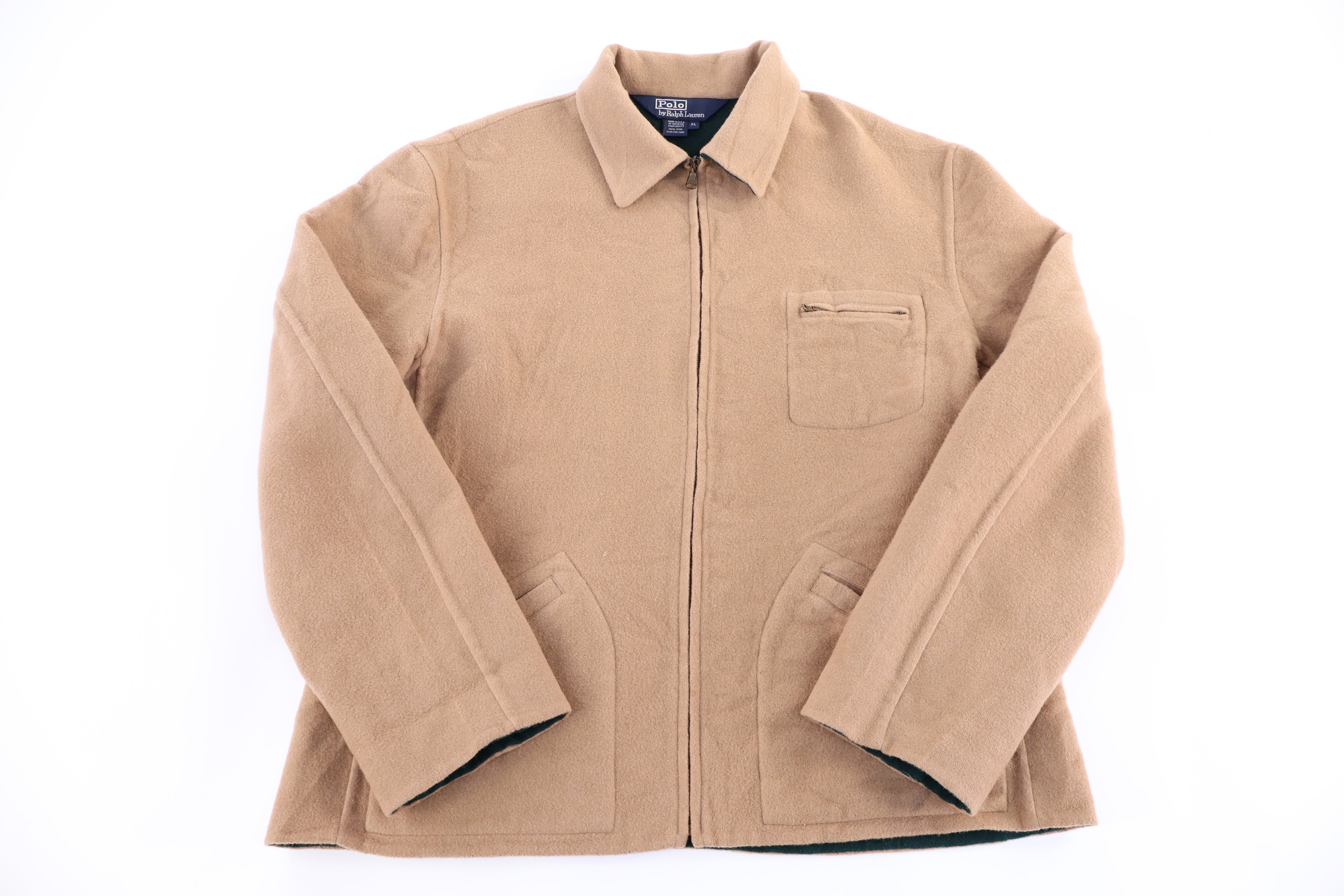 Polo by Ralph Lauren Tan Wool Full Zip Jacket