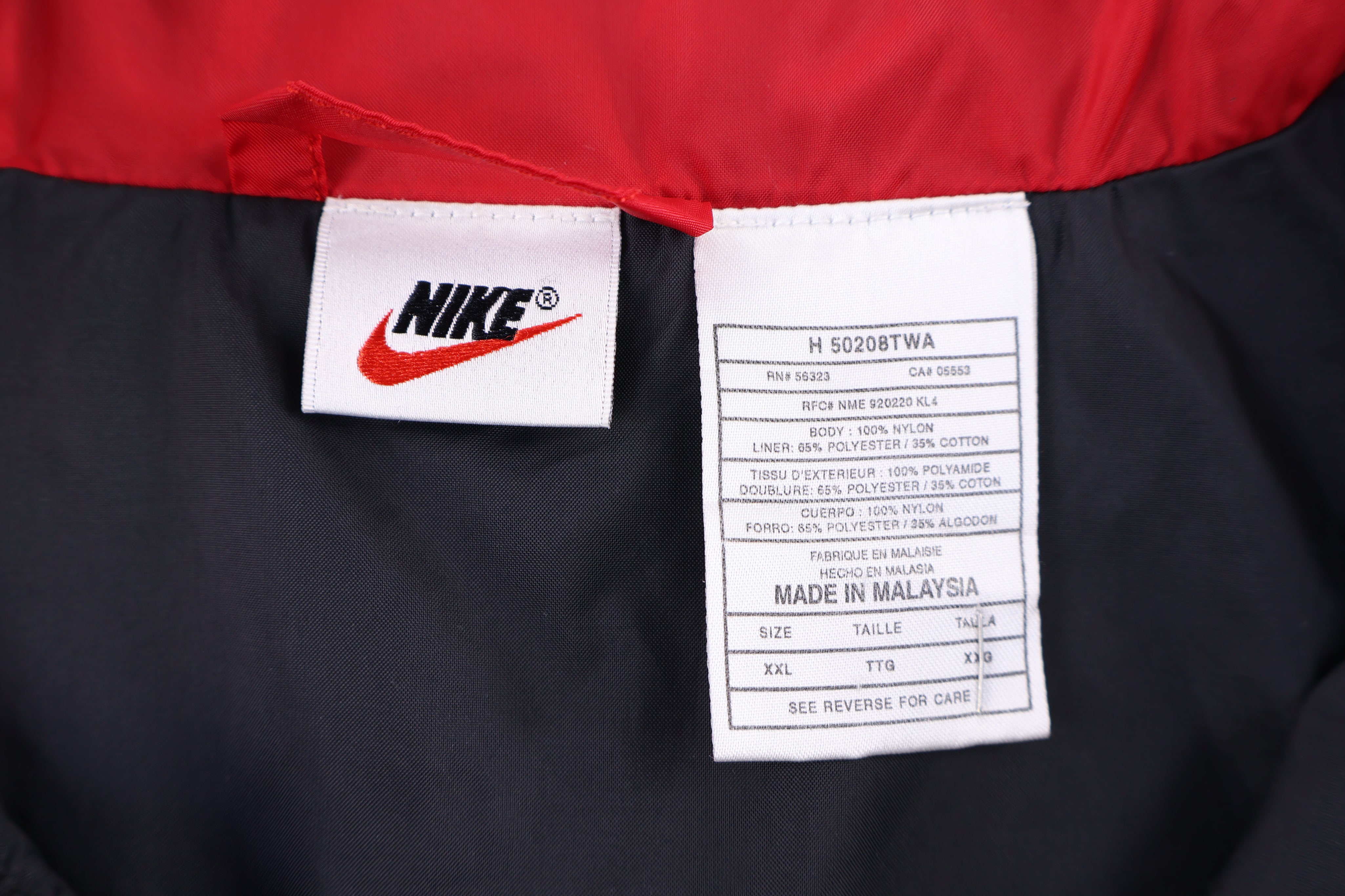 90's Nike Embroidered Logo Red & Black Full Zip Jacket