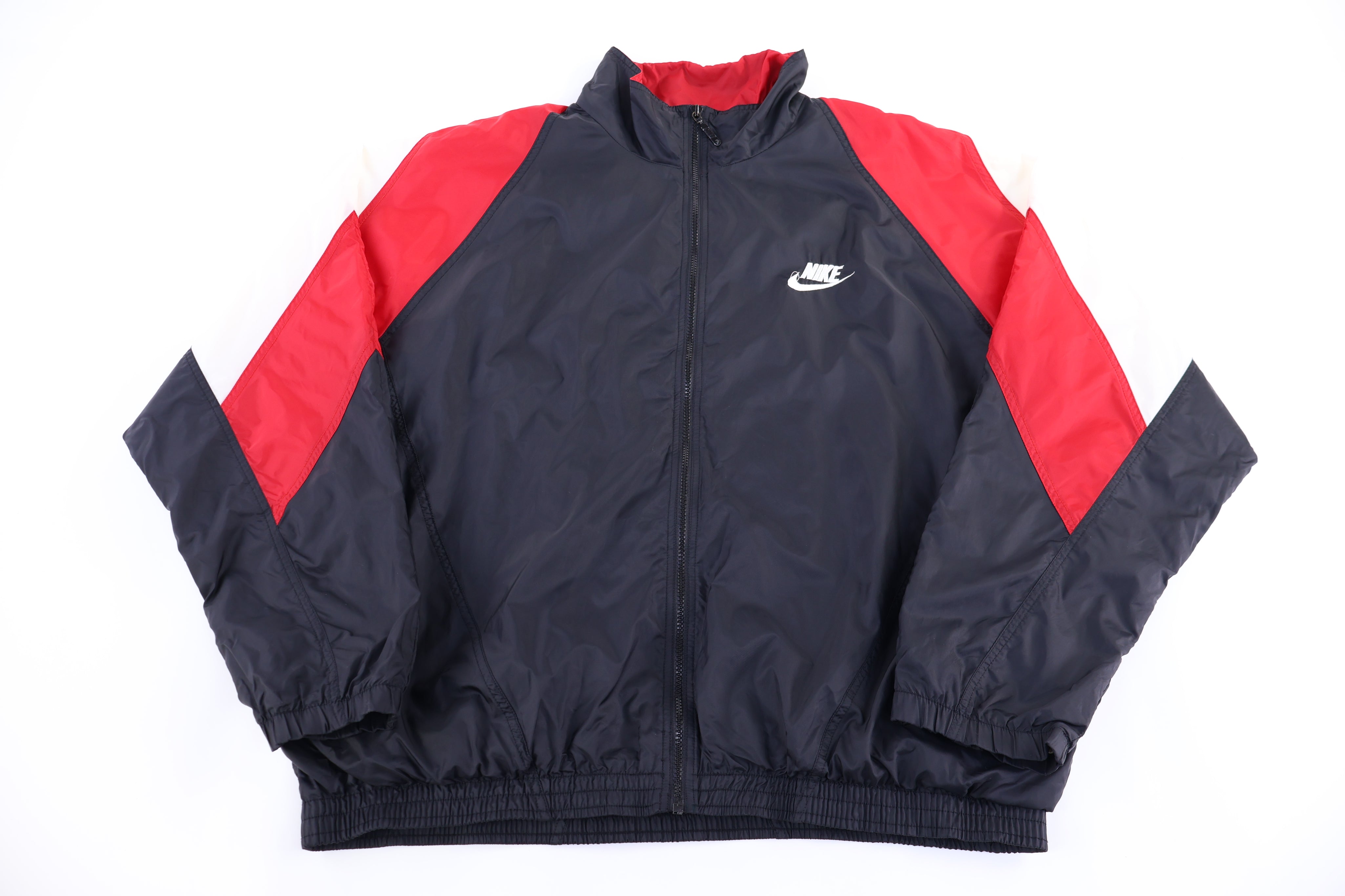 90's Nike Embroidered Logo Red & Black Full Zip Jacket