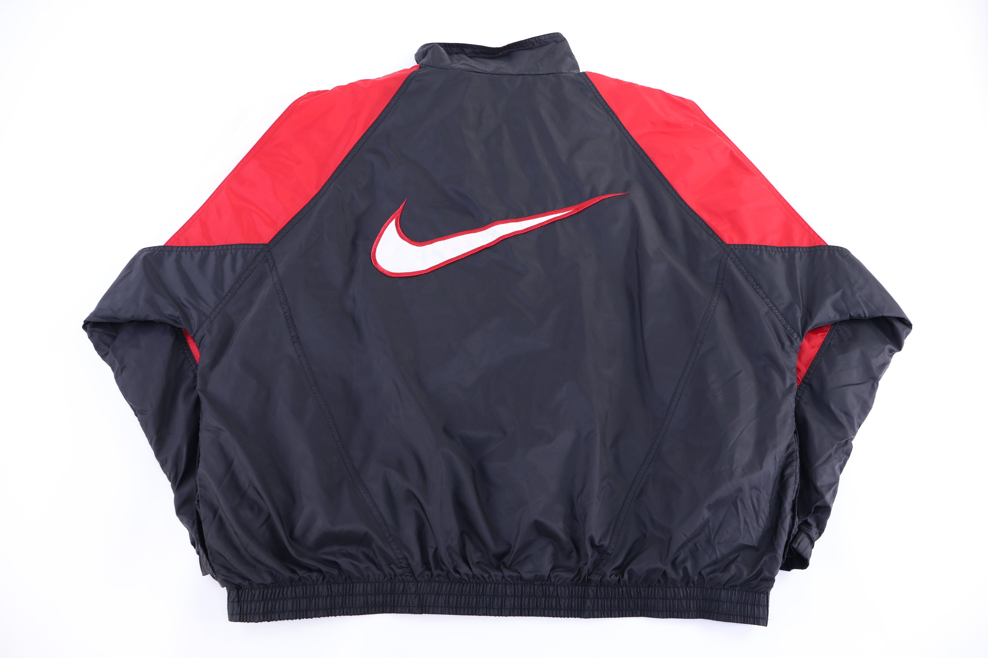 90's Nike Embroidered Logo Red & Black Full Zip Jacket