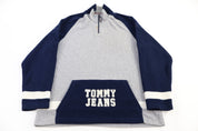 Tommy Hilfiger Jeans Grey & Blue Quarter Zip Sweater