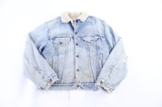 80's Levi's Sherpa Lined Light Wash Denim Jacket
