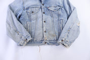 80's Levi's Sherpa Lined Light Wash Denim Jacket