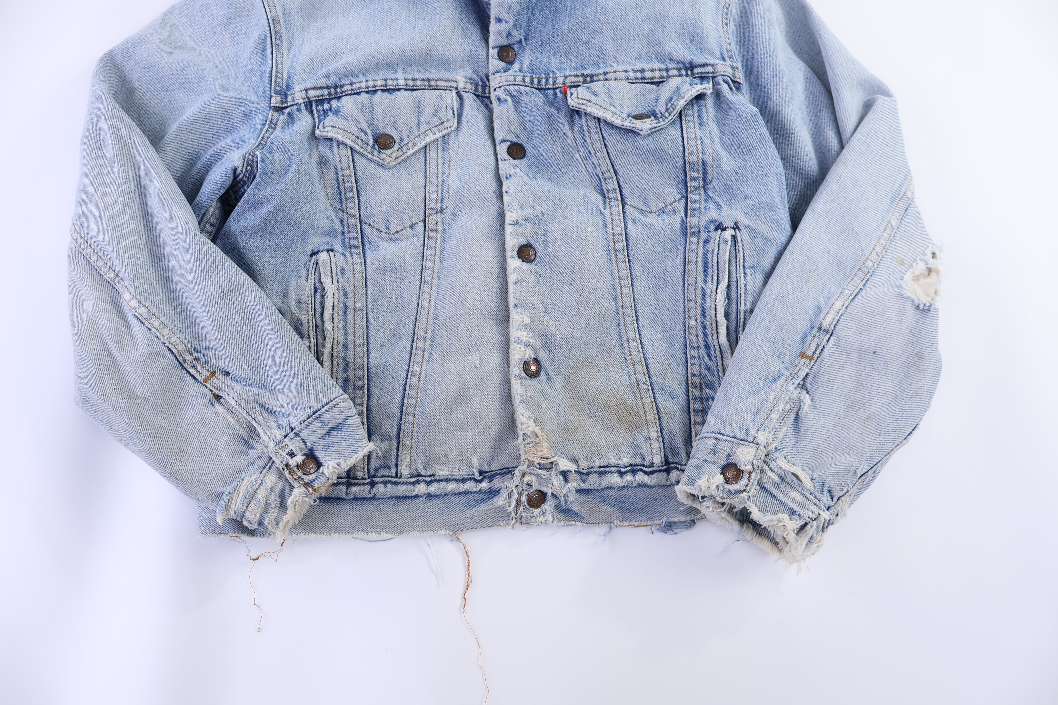 80's Levi's Sherpa Lined Light Wash Denim Jacket