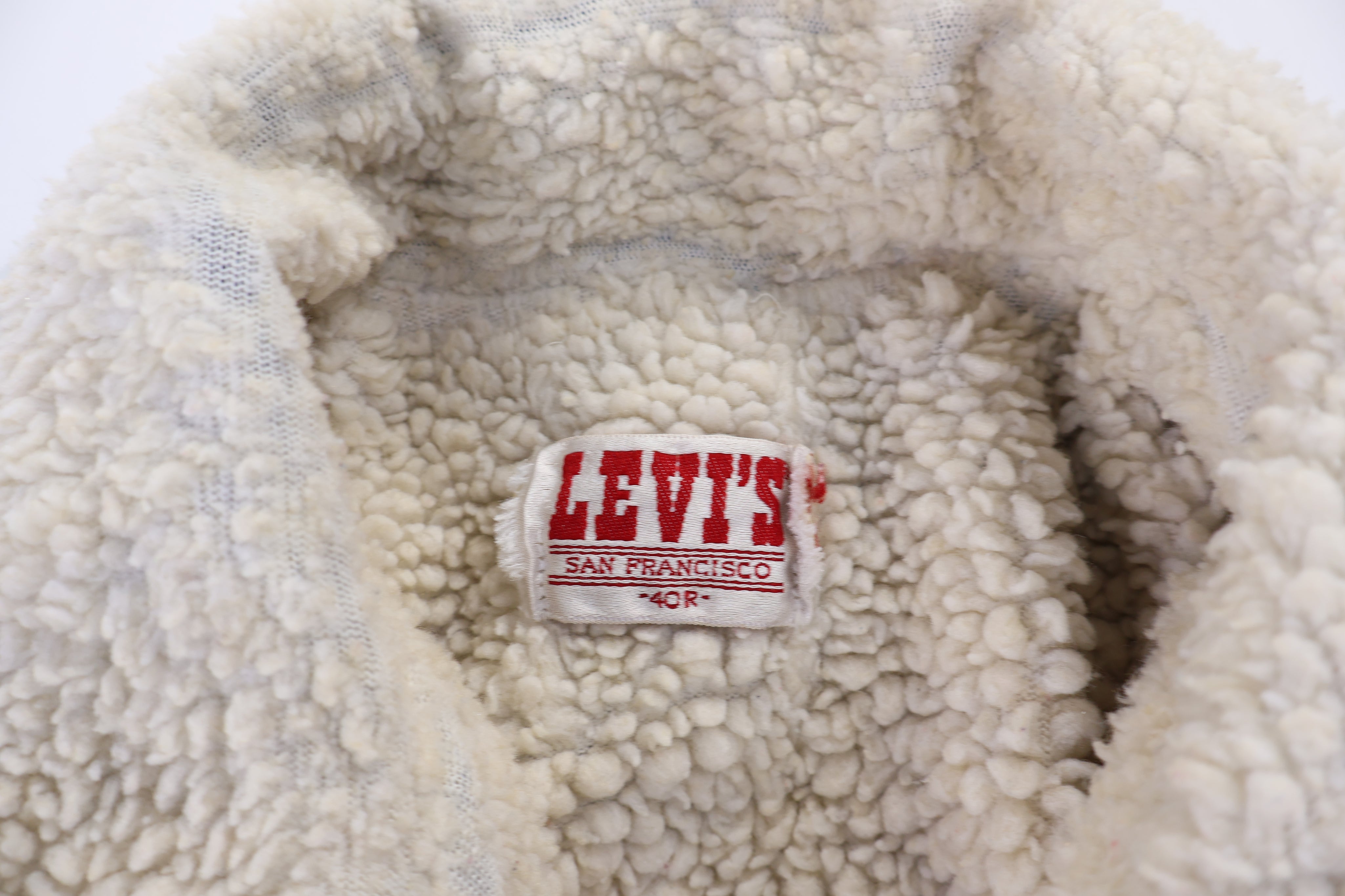 80's Levi's Sherpa Lined Light Wash Denim Jacket