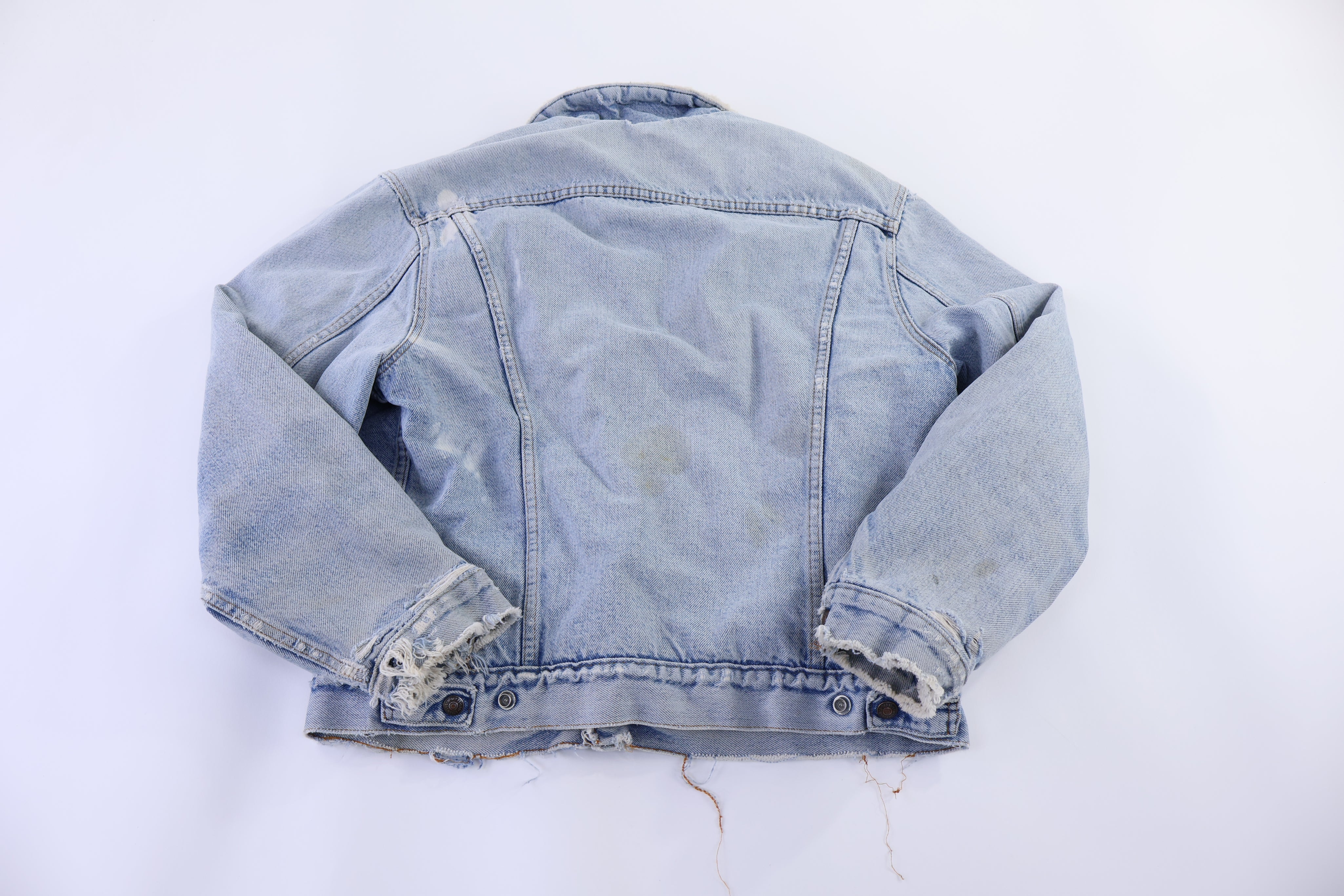 80's Levi's Sherpa Lined Light Wash Denim Jacket