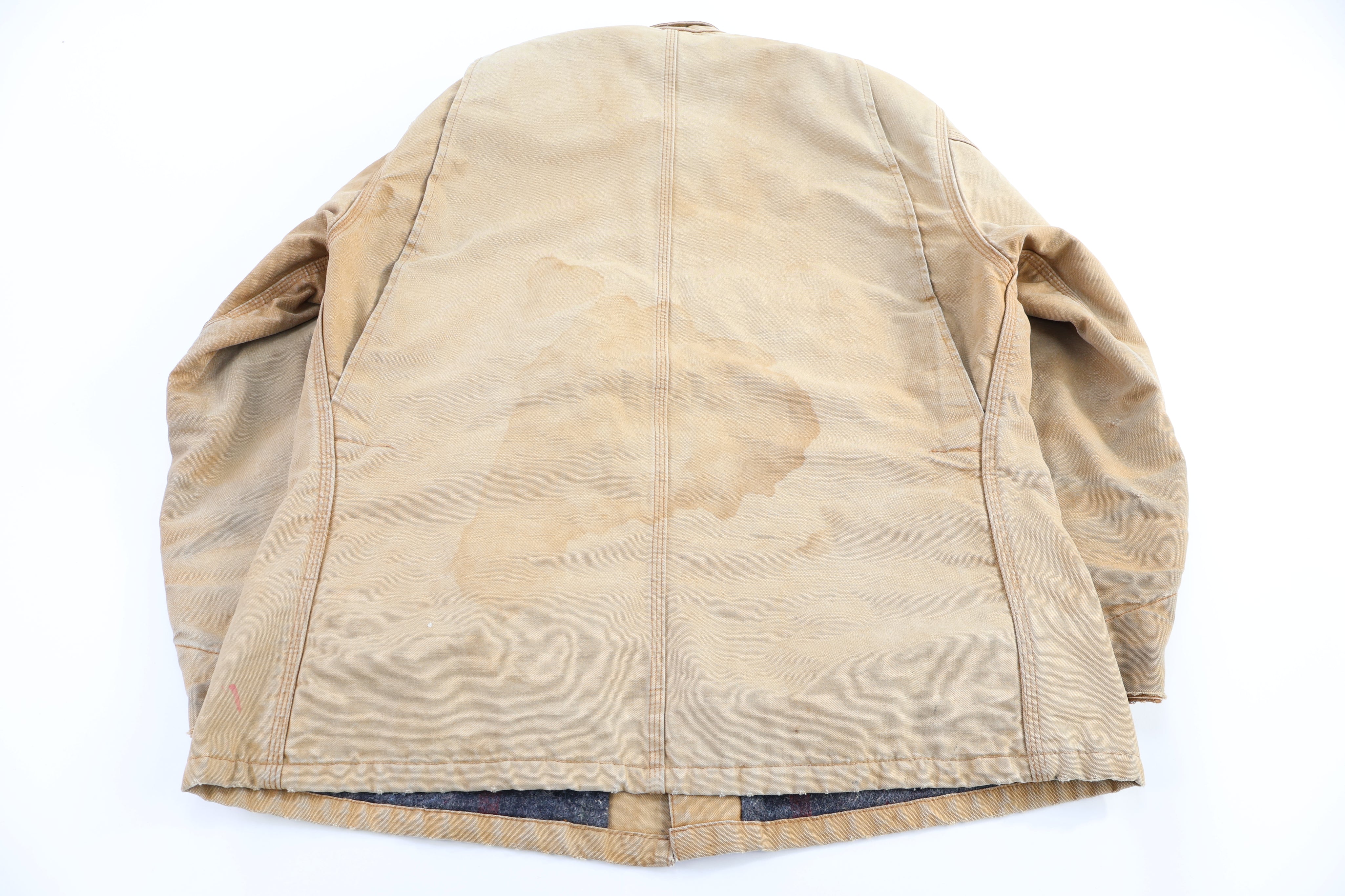 Carhartt Logo Patch Tan Blanket Lined Chore Jacket