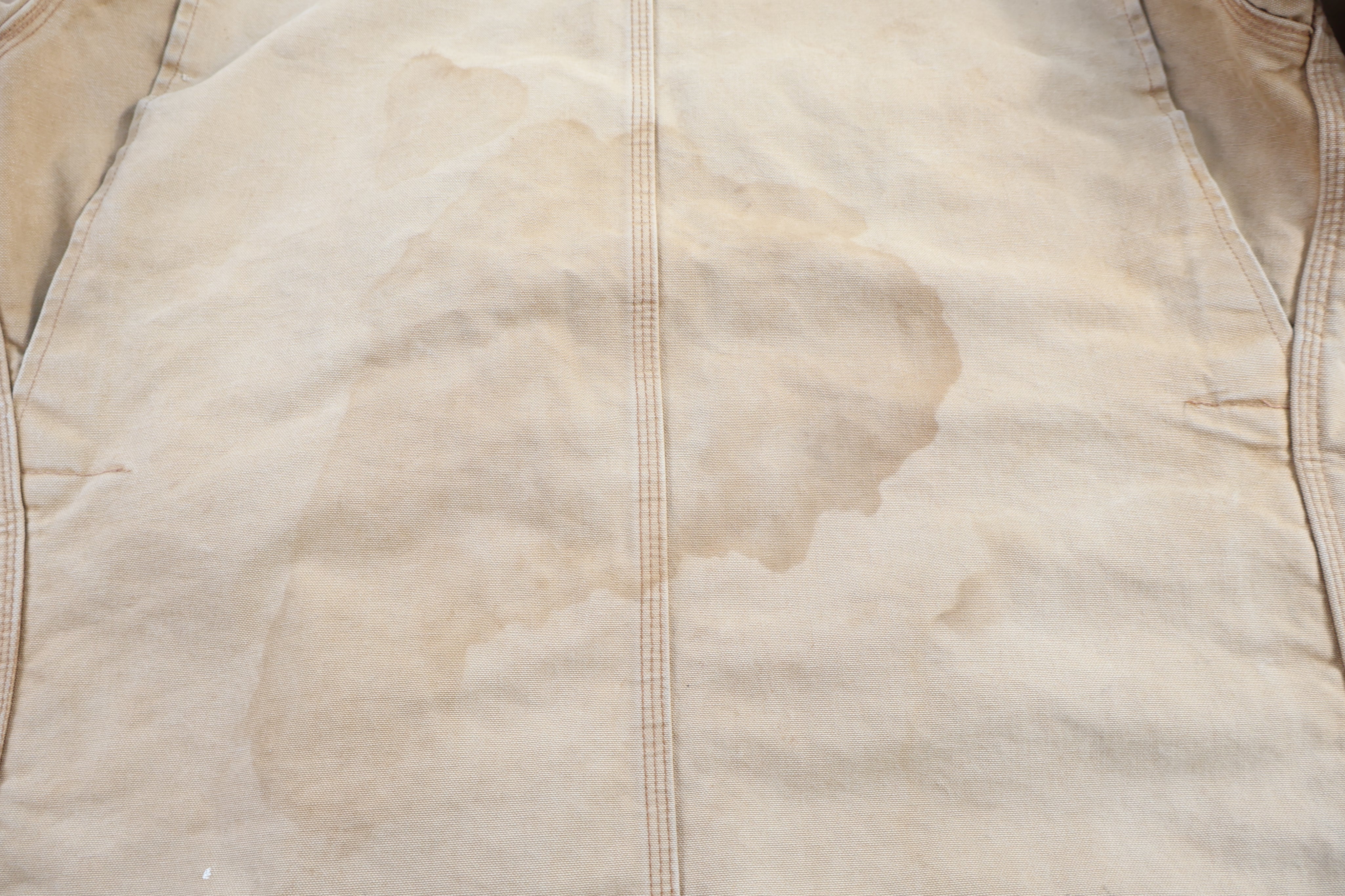 Carhartt Logo Patch Tan Blanket Lined Chore Jacket