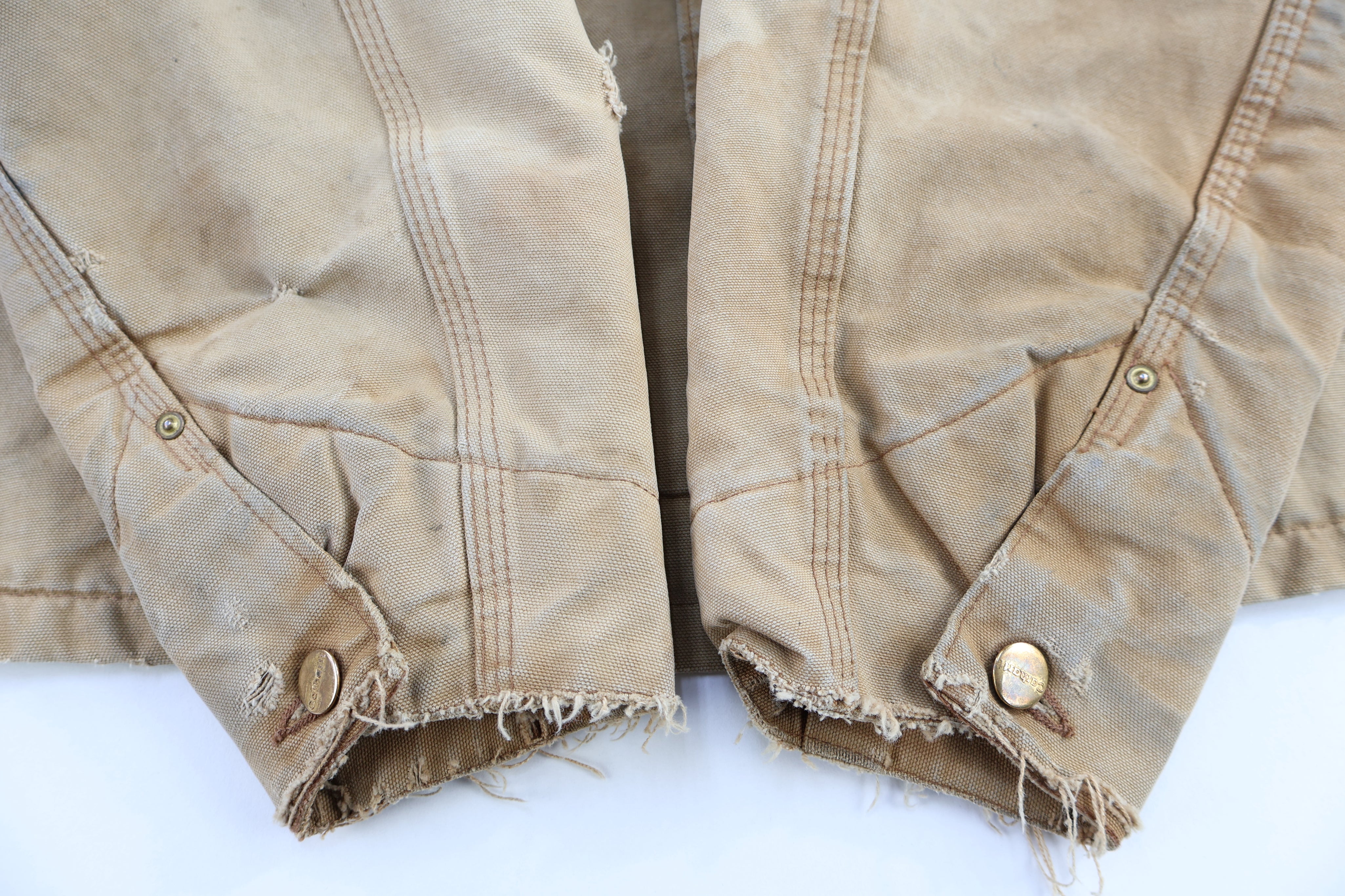 Carhartt Logo Patch Tan Blanket Lined Chore Jacket