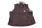 Carhartt Logo Patch Brown Full Zip Vest