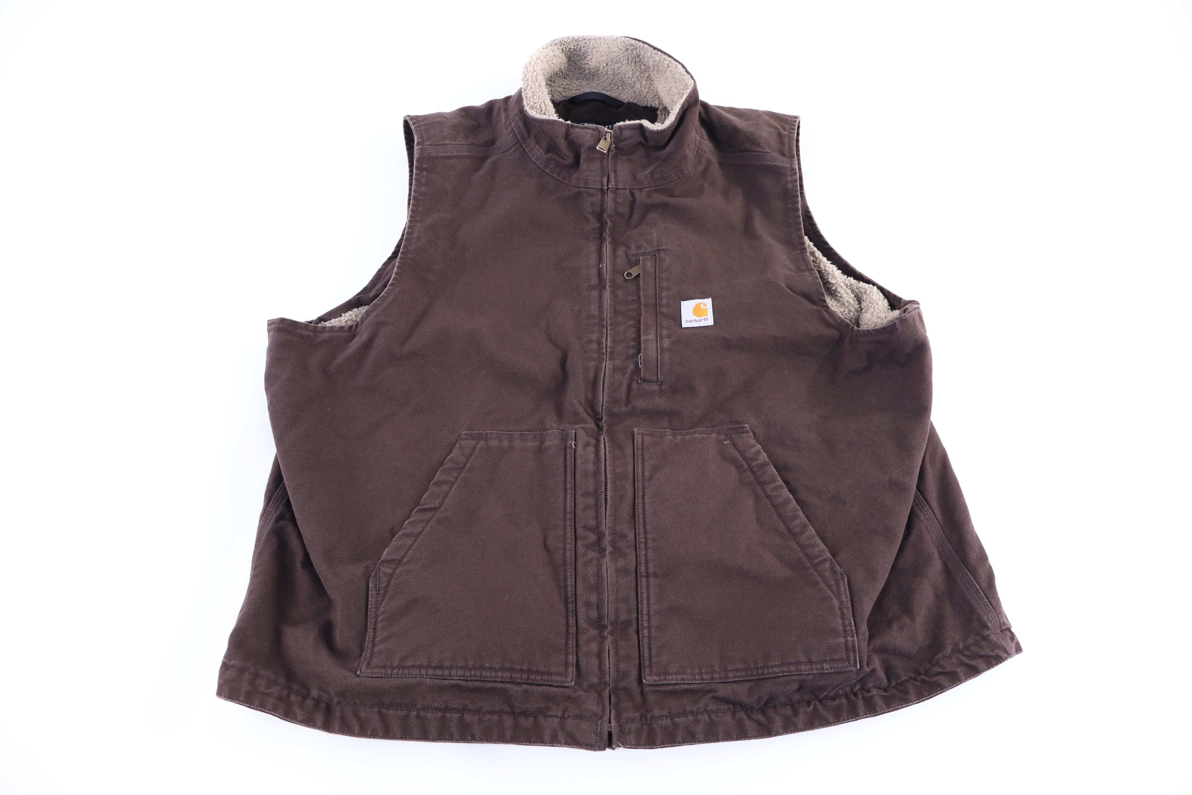 Carhartt Logo Patch Brown Full Zip Vest