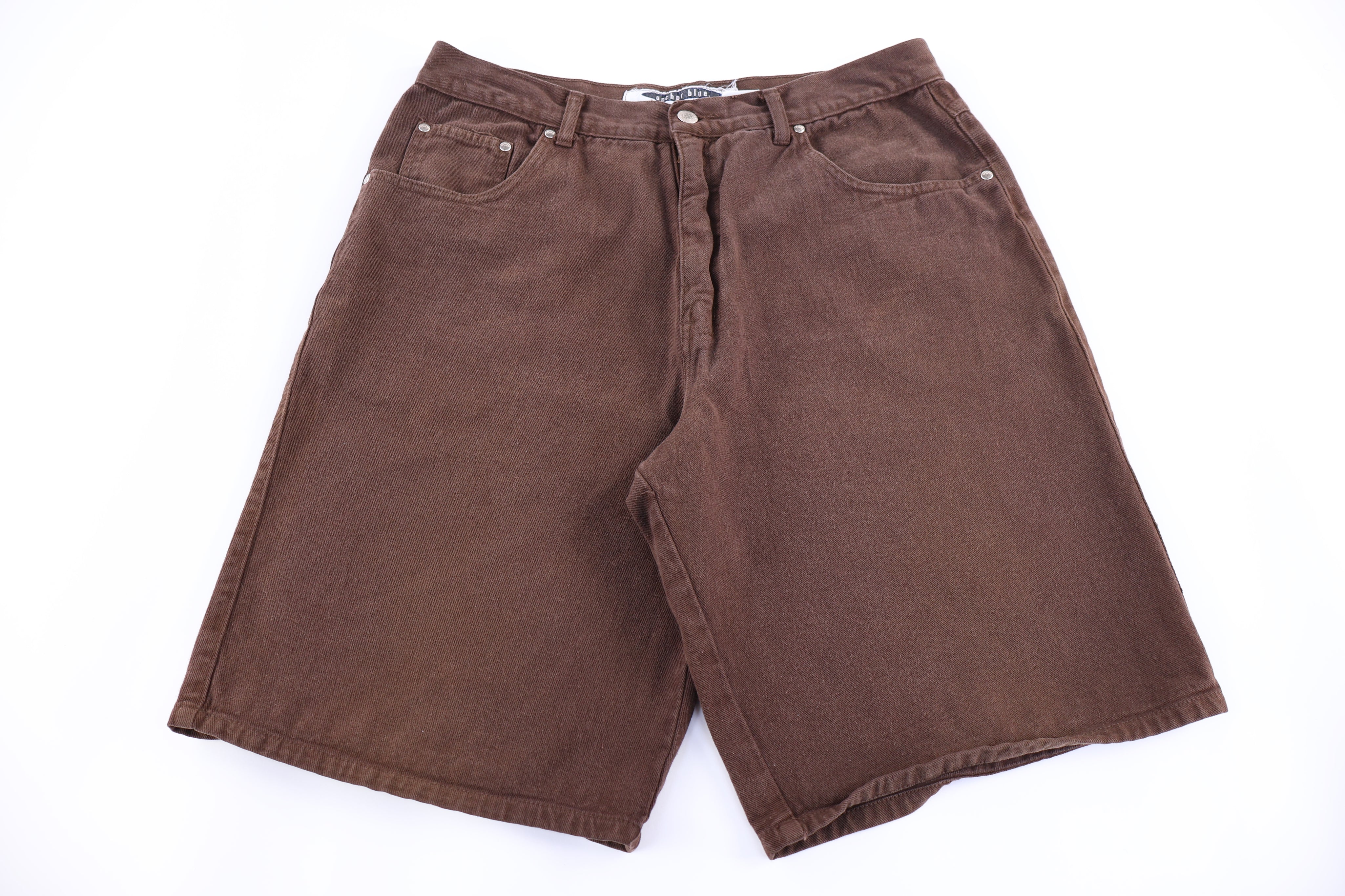 Anchor Blue Loose Brown Denim Shorts