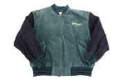 90's Rainforest Cafe Black & Green Leather Suede Jacket