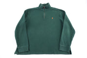 Polo by Ralph Lauren Embroidered Logo Green Quarter Zip Sweater