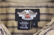 Harley Davidson Motorcycles Green & Grey Button Down