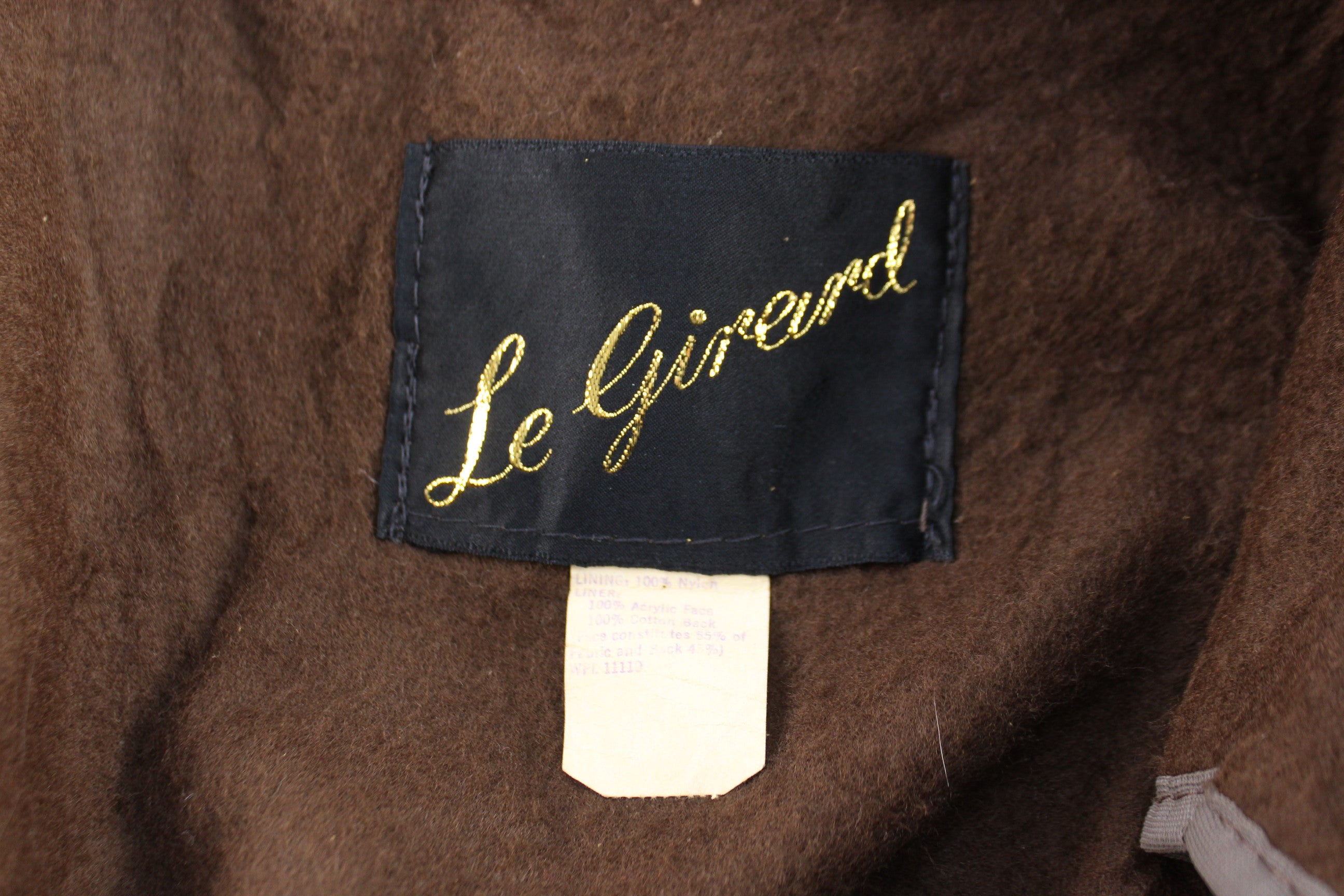 90's Le Girard Brown Suede Leather Jacket