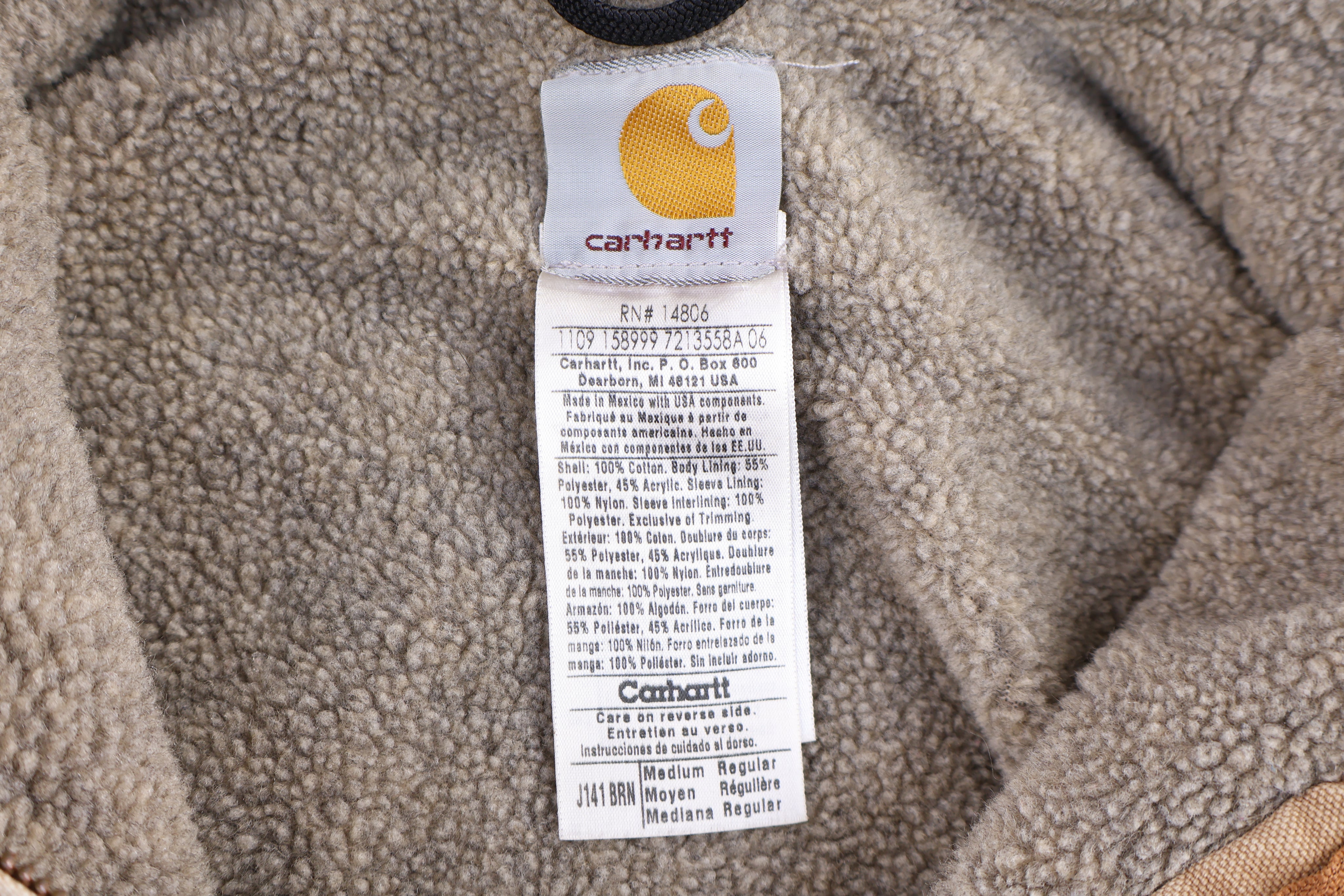 Carhartt Logo Patch Tan Full Zip Jacket