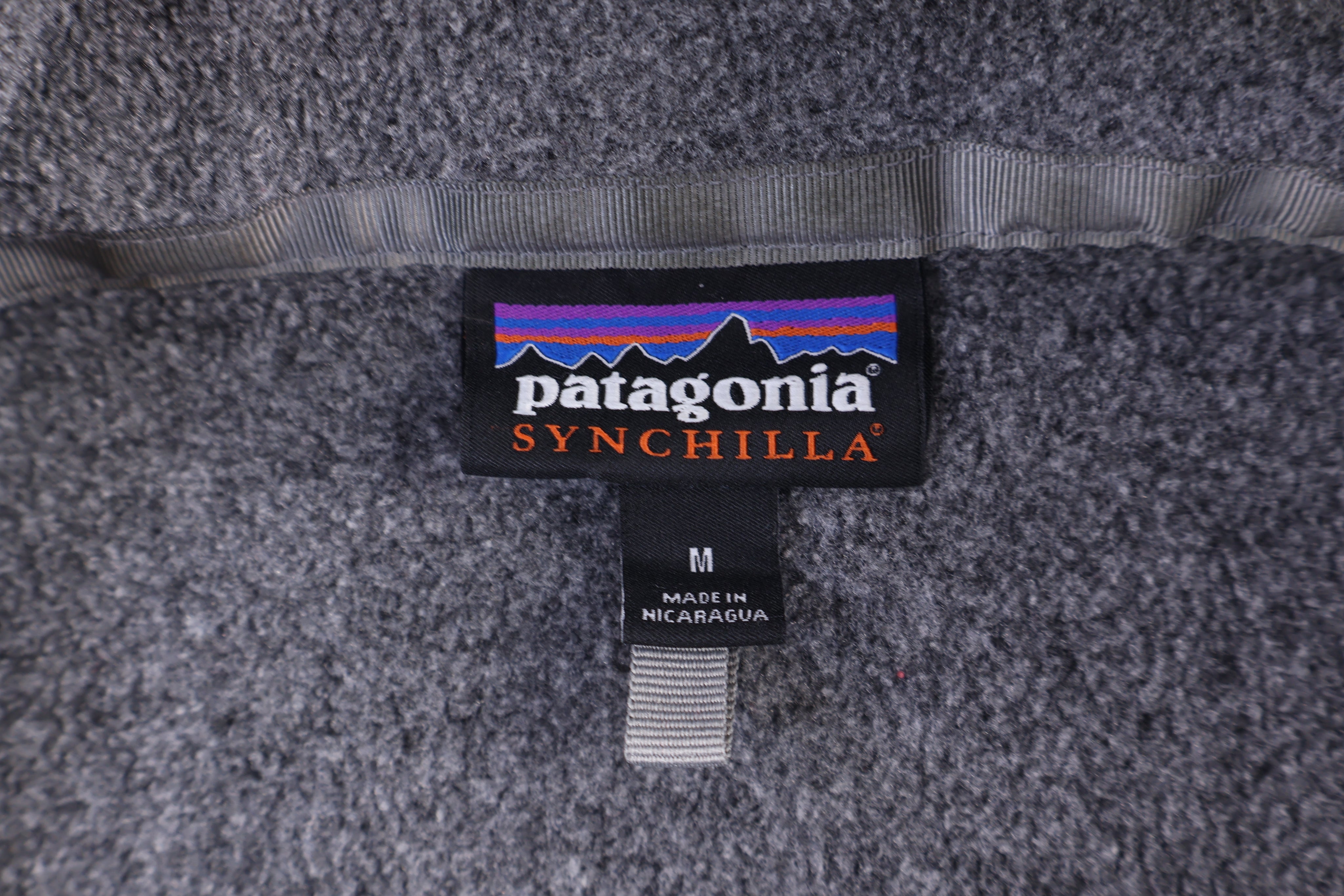 Patagonia Synchilla Logo Patch Grey Quarter Zip Sweater