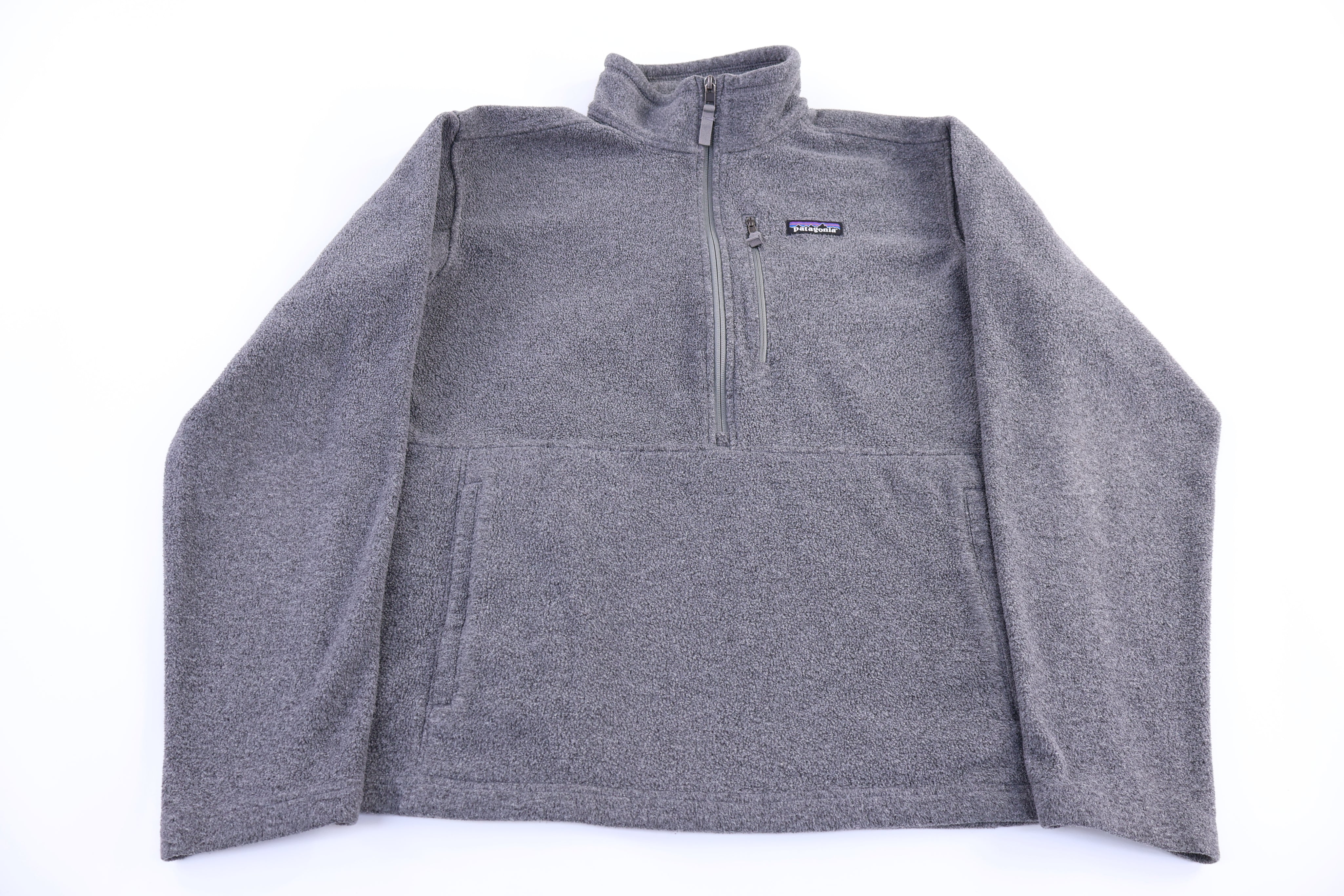Patagonia Synchilla Logo Patch Grey Quarter Zip Sweater