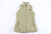 The North Face Embroidered Logo Green Puffer Vest