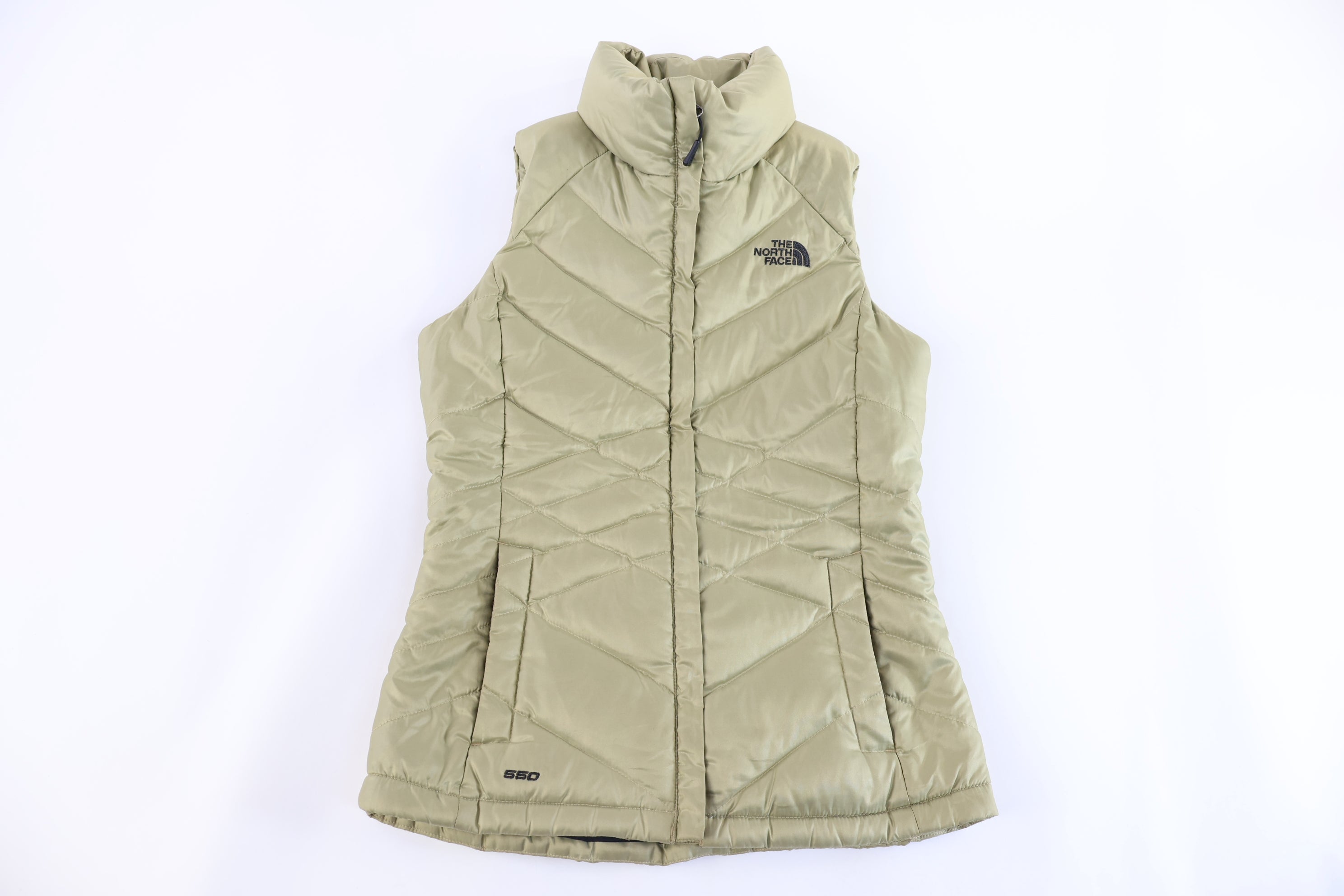 The North Face Embroidered Logo Green Puffer Vest