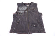 Harley Davidson Motorcycles Brown Leather Vest