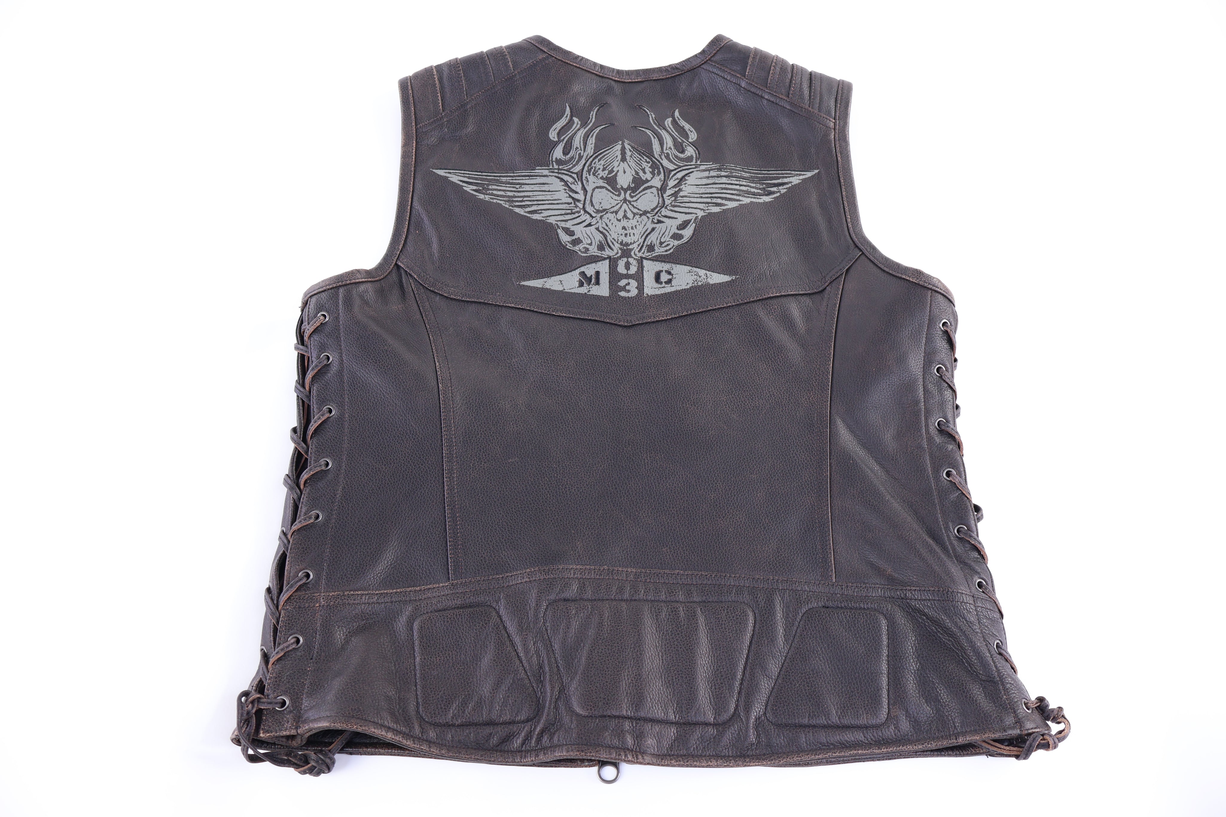 Harley Davidson Motorcycles Brown Leather Vest