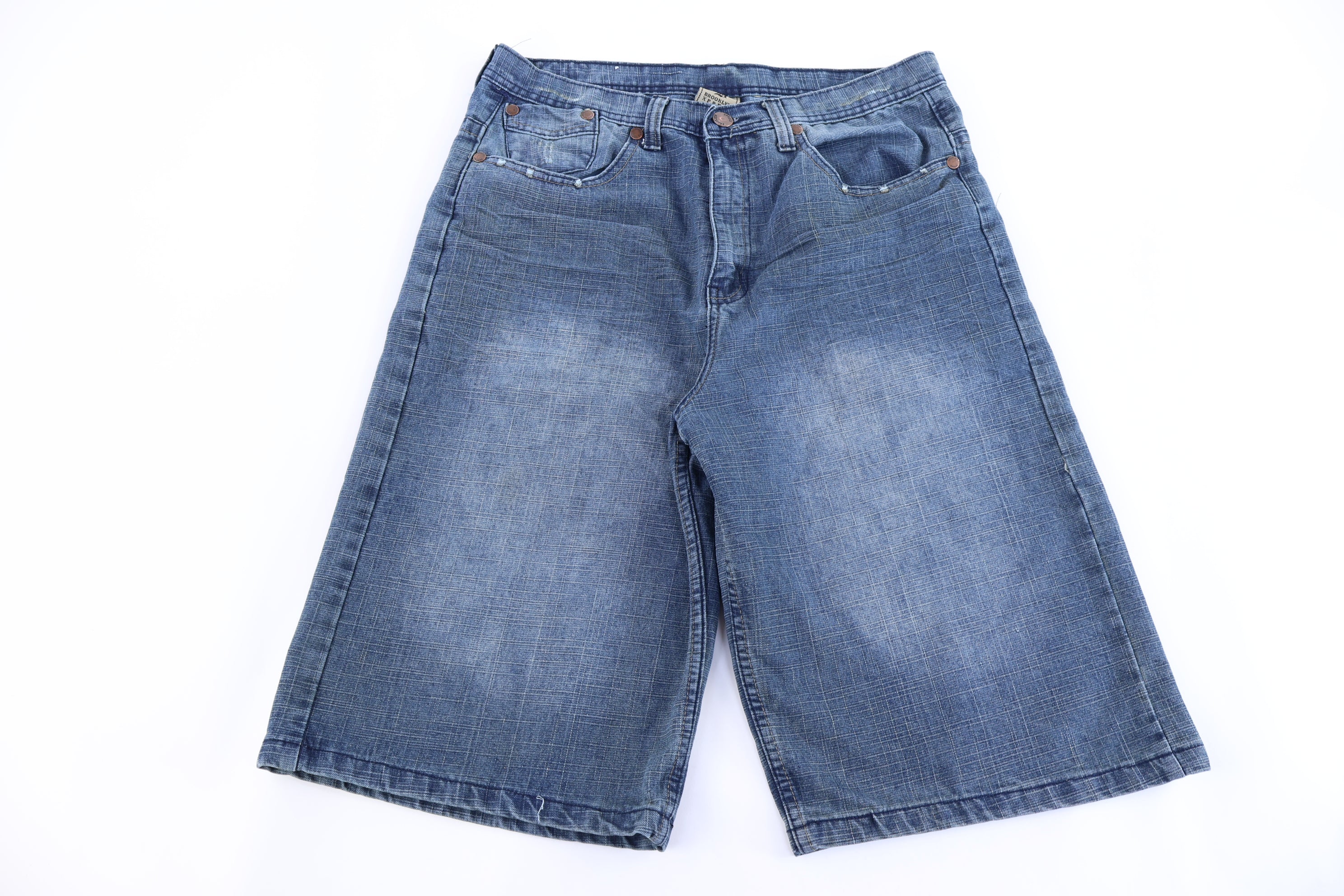Y2K Brooklyn Xpress Dark Wash Denim Shorts