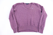 Women's Ralph Lauren Sport Purple Cable Knit Sweater
