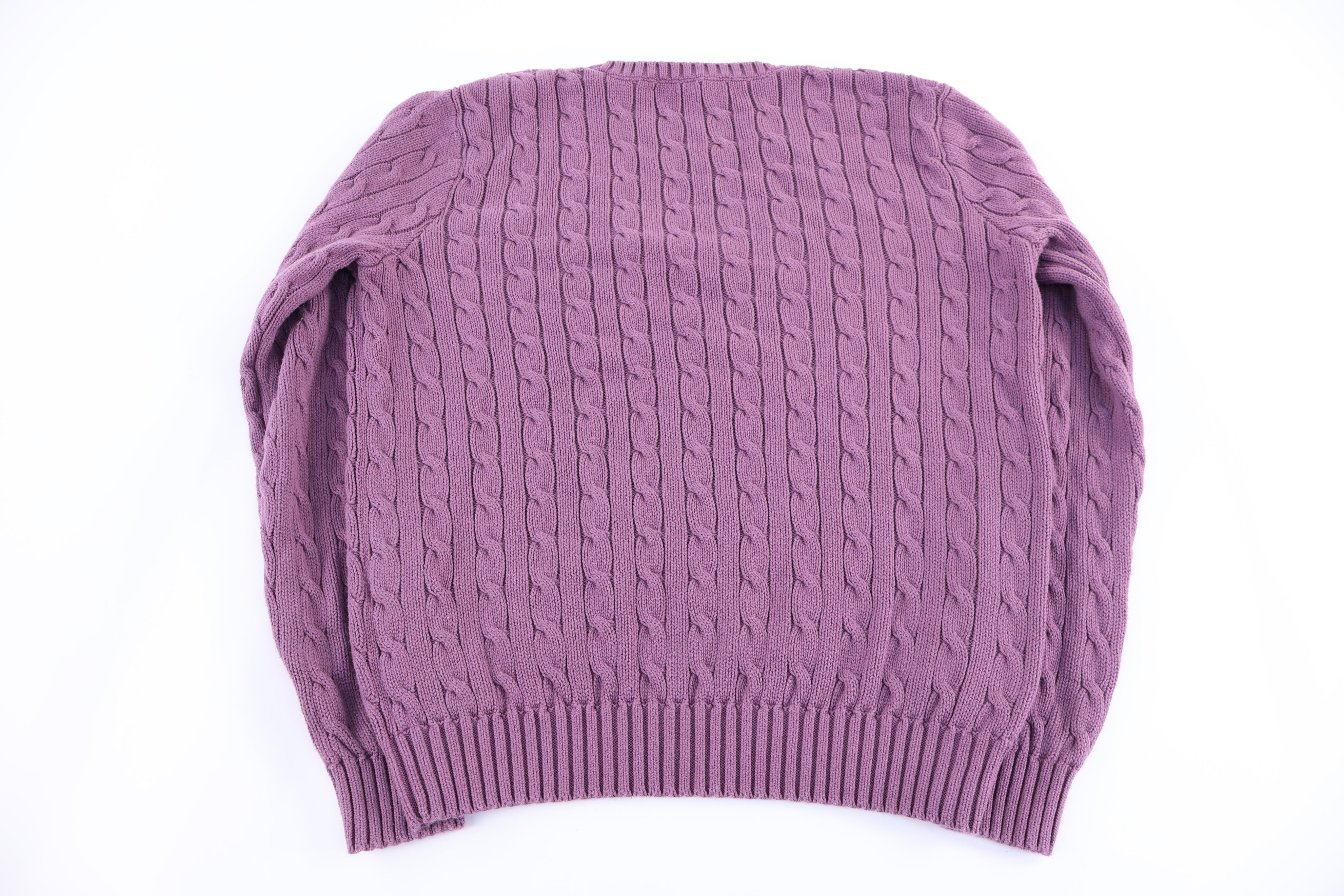 Women's Ralph Lauren Sport Purple Cable Knit Sweater