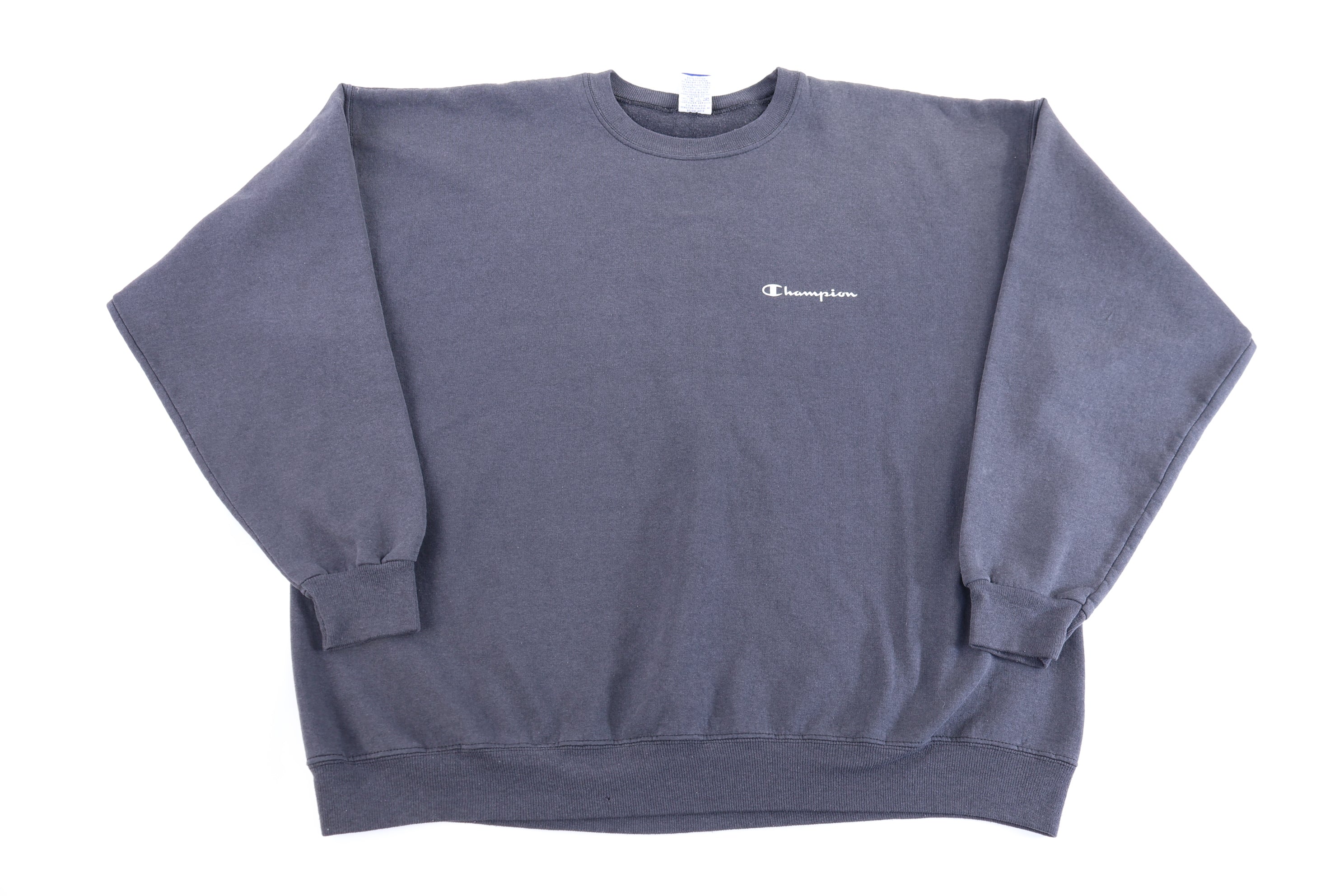 90's Champion Embroidered Logo Grey Blank Sweatshirt