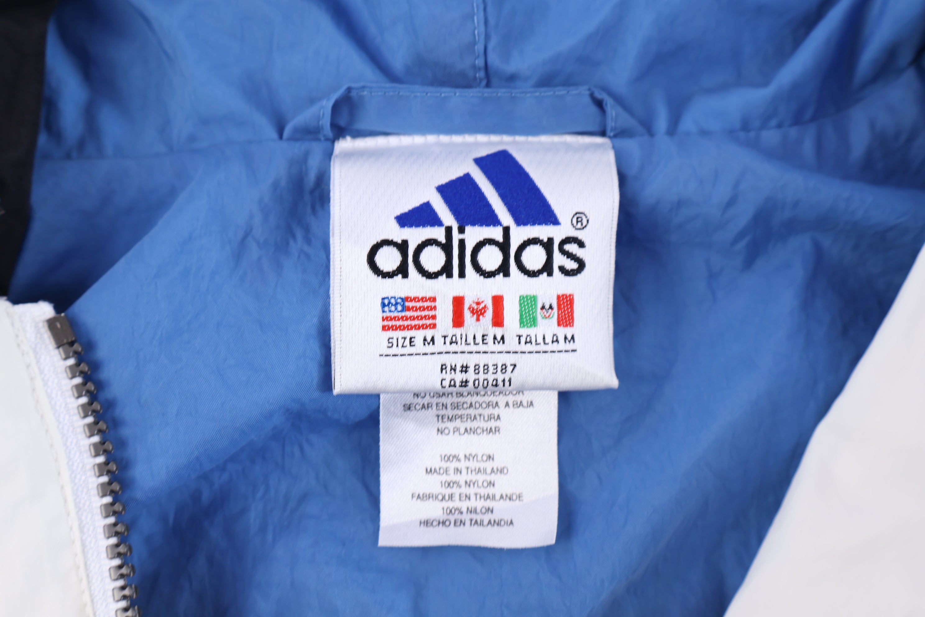 90's Adidas Embroidered Logo Multicolor Half Zip Windbreaker