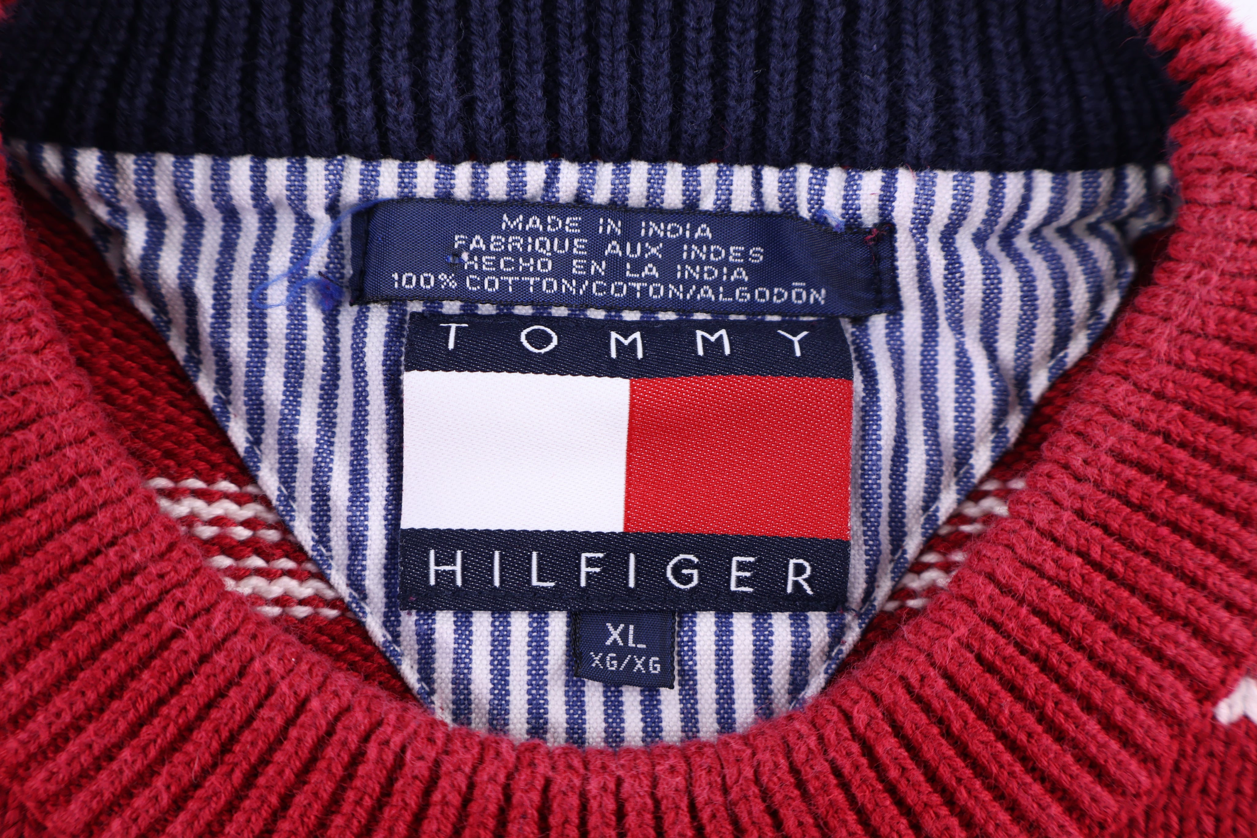 90’s Tommy Hilfiger Embroidered Logo Multicolor Knit Sweater